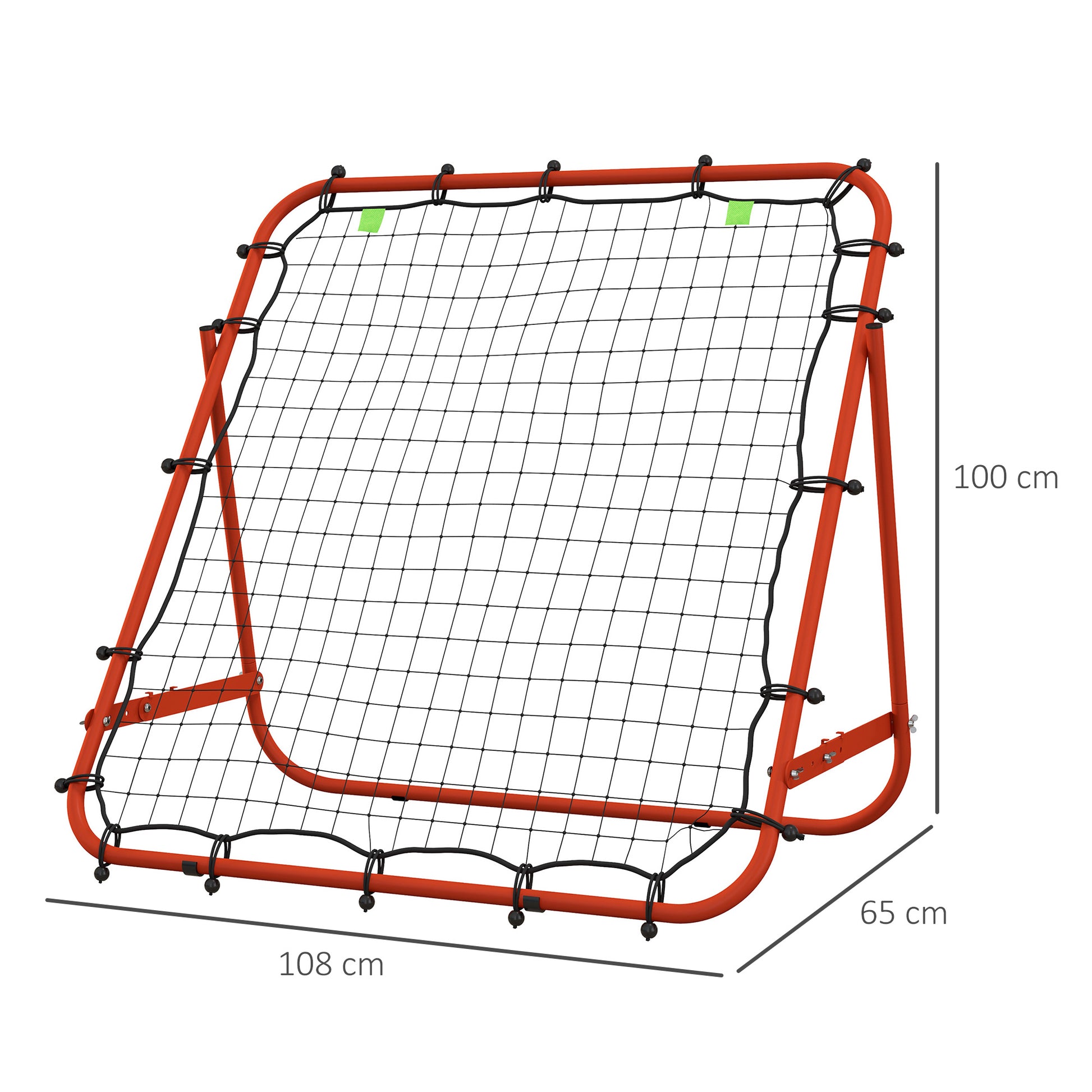 HOMCOM Versatile Adjustable Football Rebounder Net for Skill Development - Red - ALL4U RETAILER LTD