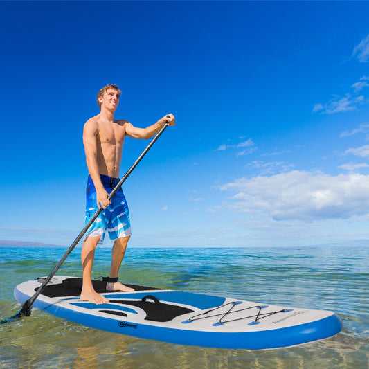 Outsunny 10'6" x 30" Inflatable Stand Up Paddle Board with Adjustable Paddle and Accessories - Lightweight and Portable Design - ALL4U RETAILER LTD