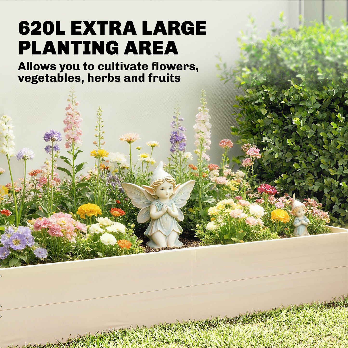 Outsunny Wooden Raised Bed For Garden 620L Extra Large Open Bottom Outdoor Planter Box