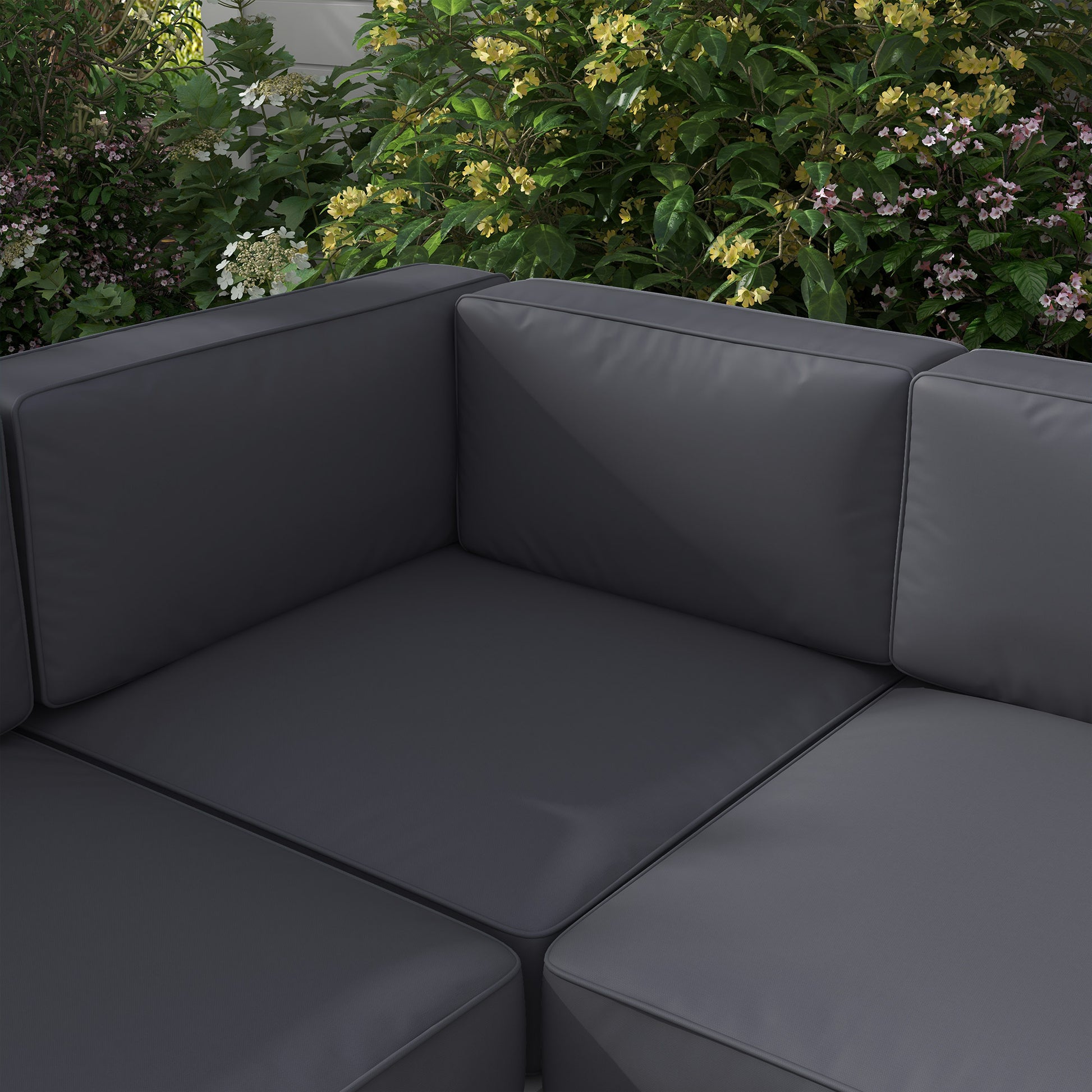 Outsunny Stylish Five-Piece Aluminium Outdoor Sofa Set with Glass-Top Table - Light and Dark Grey - ALL4U RETAILER LTD