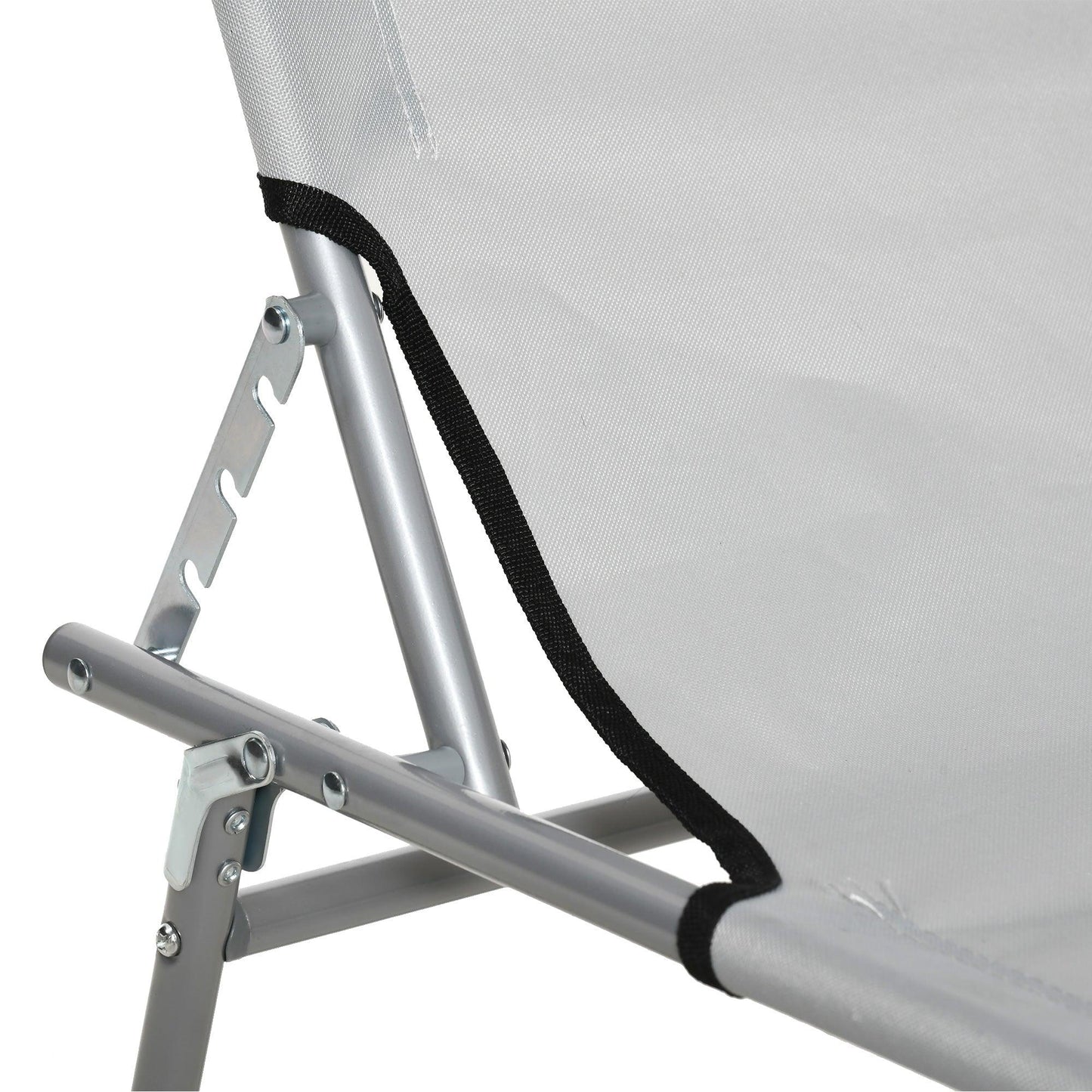 Outsunny Reclining Chair with Sun Shade - Light Grey - ALL4U RETAILER LTD