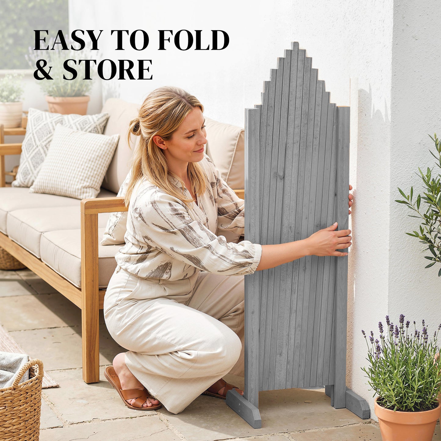 Outsunny 2 Pack Expanding Fence Panels Wooden Freestanding Garden Fence With Stable Feet 180 X 30 X 103cm Dark Grey