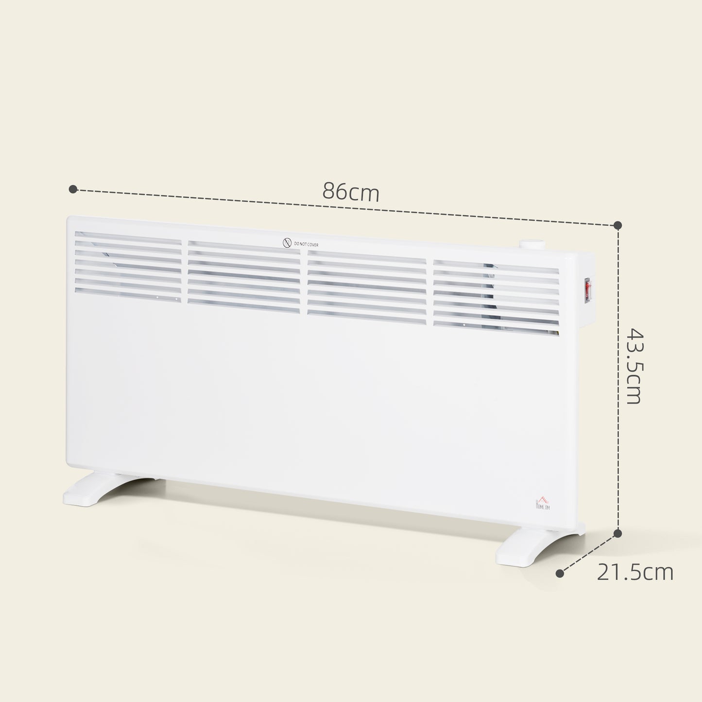 HOMCOM 2000W Energy-Efficient Convector Heater - White