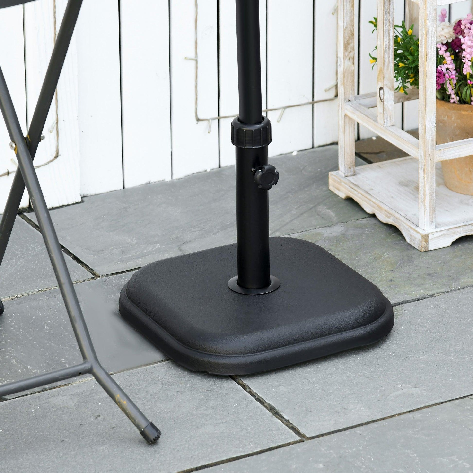 Outsunny 11kg Concrete Garden Parasol Base Holder - Black - ALL4U RETAILER LTD