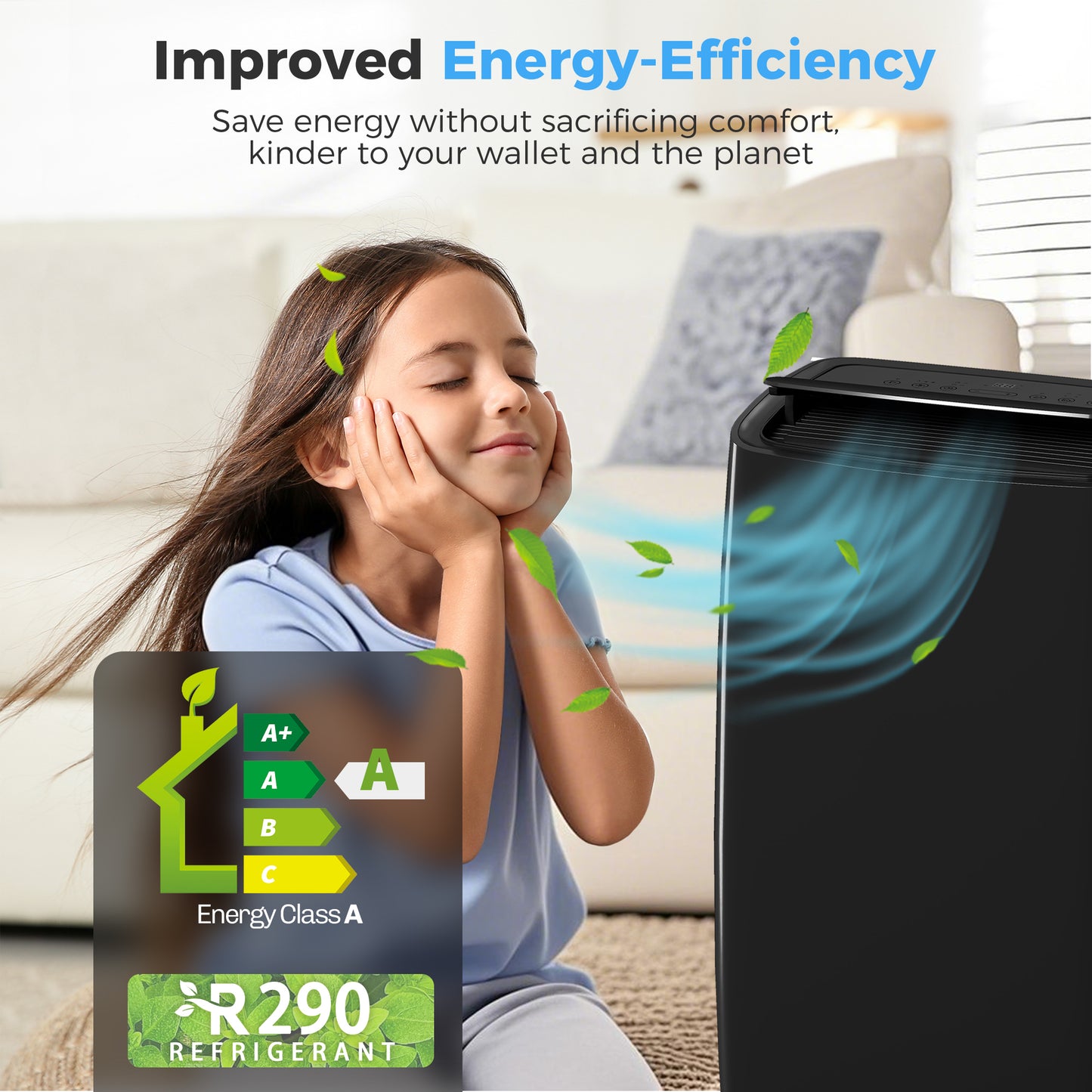 HOMCOM Portable Air Conditioner 12000 BTU 4 In 1 Dehumidifier Cooling Fan With Child Lock For Rooms Up To 35 Sqm