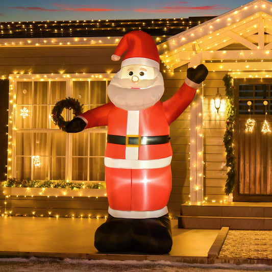 HOMCOM GIANT 8ft Illuminated Santa Claus Inflatable with LED Lights - ALL4U RETAILER LTD