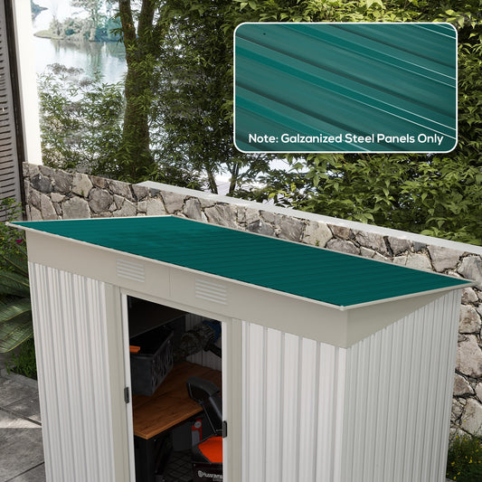 Outsunny Corrugated Roofing Sheets Pack Of 24 Galvanised Steel Panels For Greenhouse Garage Carport 129 X 45 Cm Green