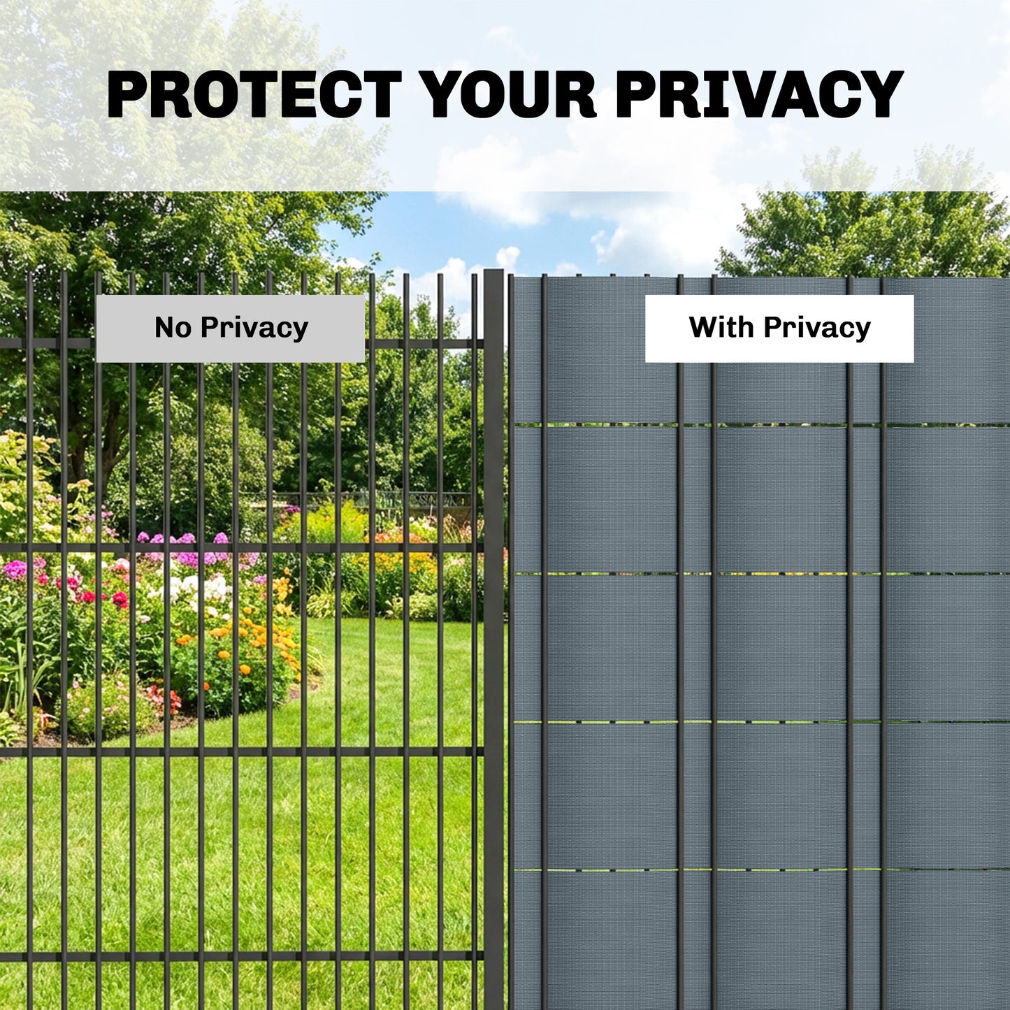 Outsunny Privacy Garden Screen Fence Set 2 Pieces UV Resistant Waterproof Windbreak Fencing 35m By 19cm Grey