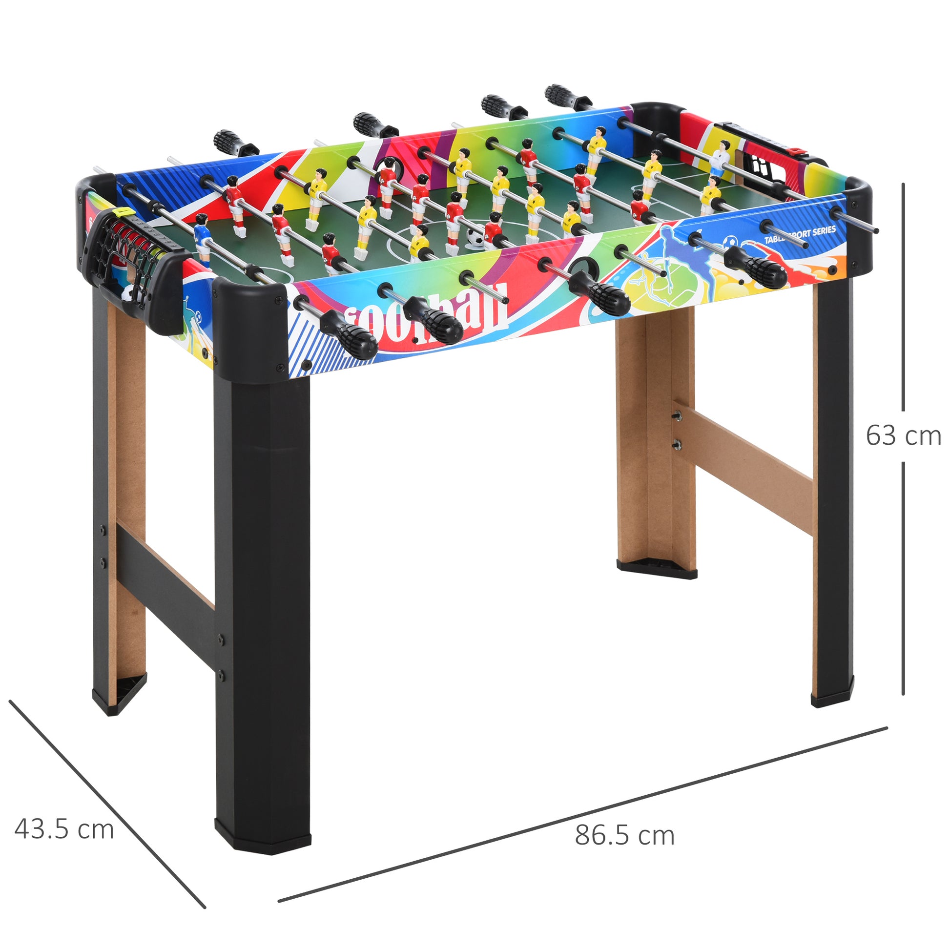 HOMCOM Indoor Competition Foosball Table - 2.8ft Football Game for Game Rooms and Bars - ALL4U RETAILER LTD