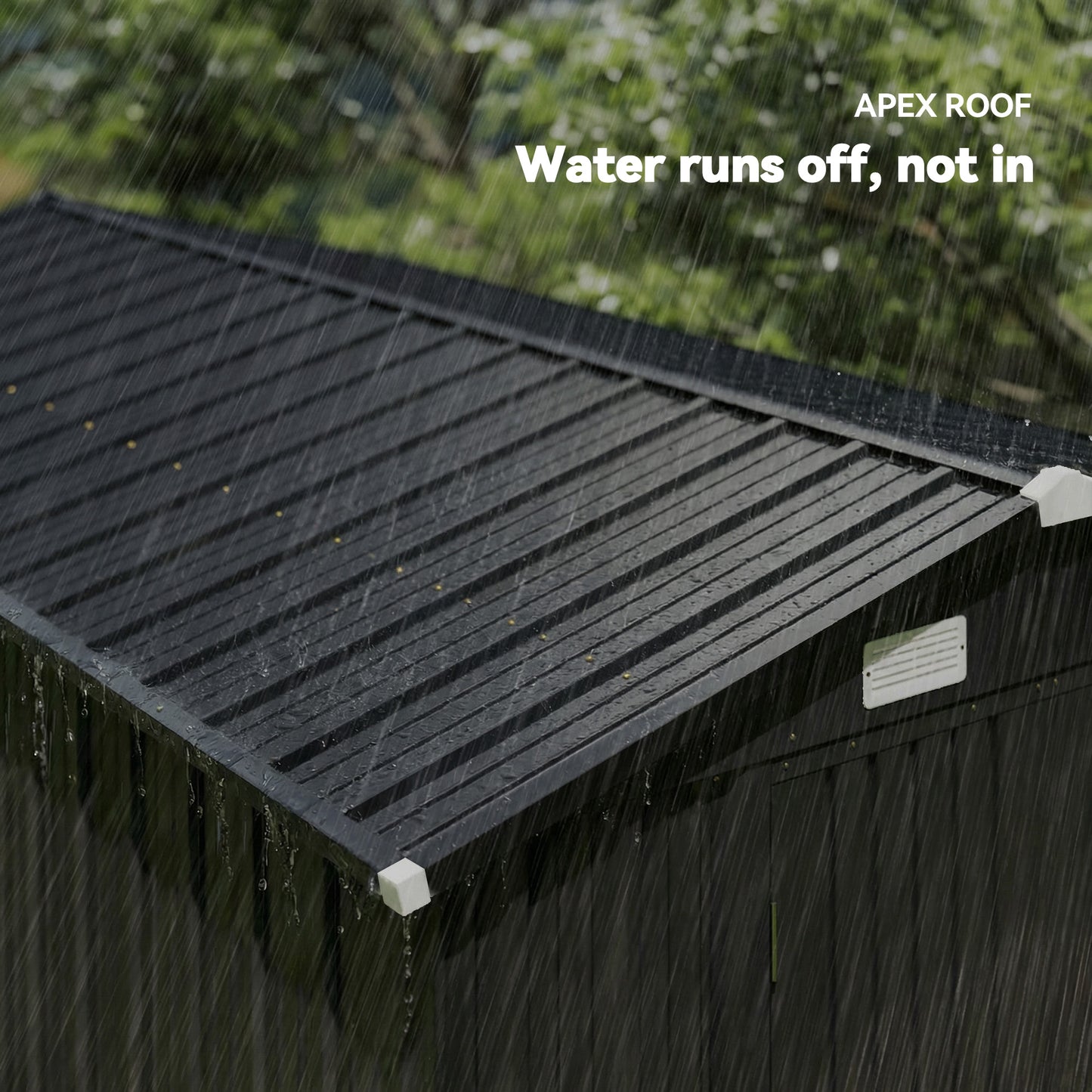Outsunny 12 X 8 Ft Garden Shed Outdoor Storage With Lockable Double Doors 4 Vents Dark Grey
