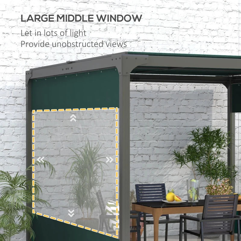 Outsunny 3x2m Side Panels with Large Window, for 3(m) Long Pergola, Green - ALL4U RETAILER LTD