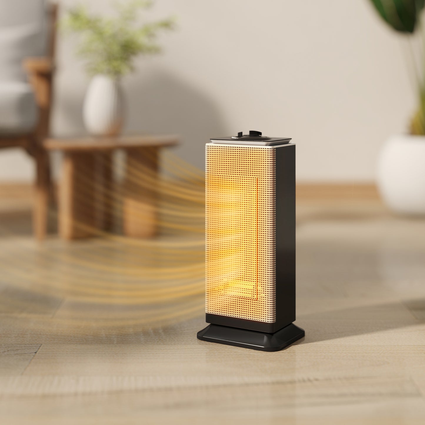 HOMCOM 2000W Ceramic Electric Heater With Fan Oscillation Dual Safety Overheat Tip Over ERP Energy Saving Black