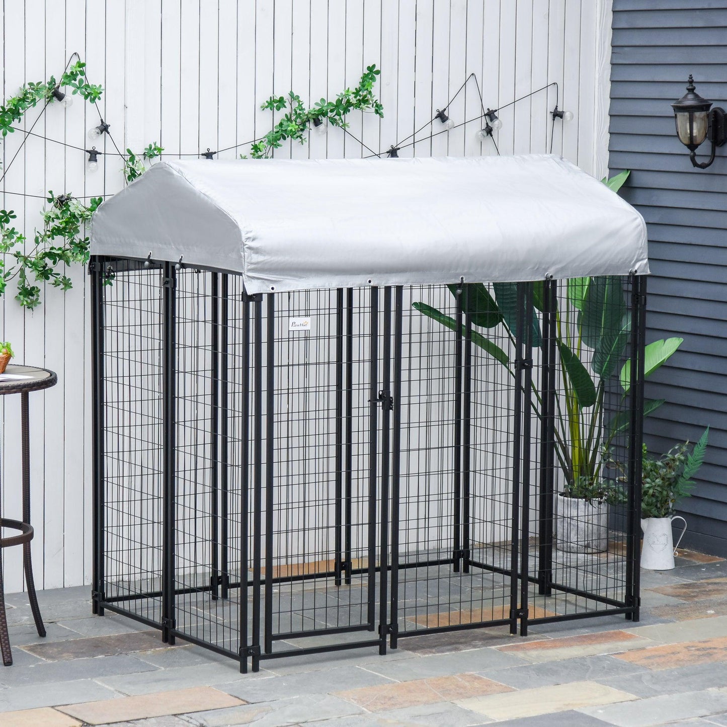 PawHut Outdoor Dog Kennel with UV-Resistant Canopy, 183x121x183 cm - ALL4U RETAILER LTD