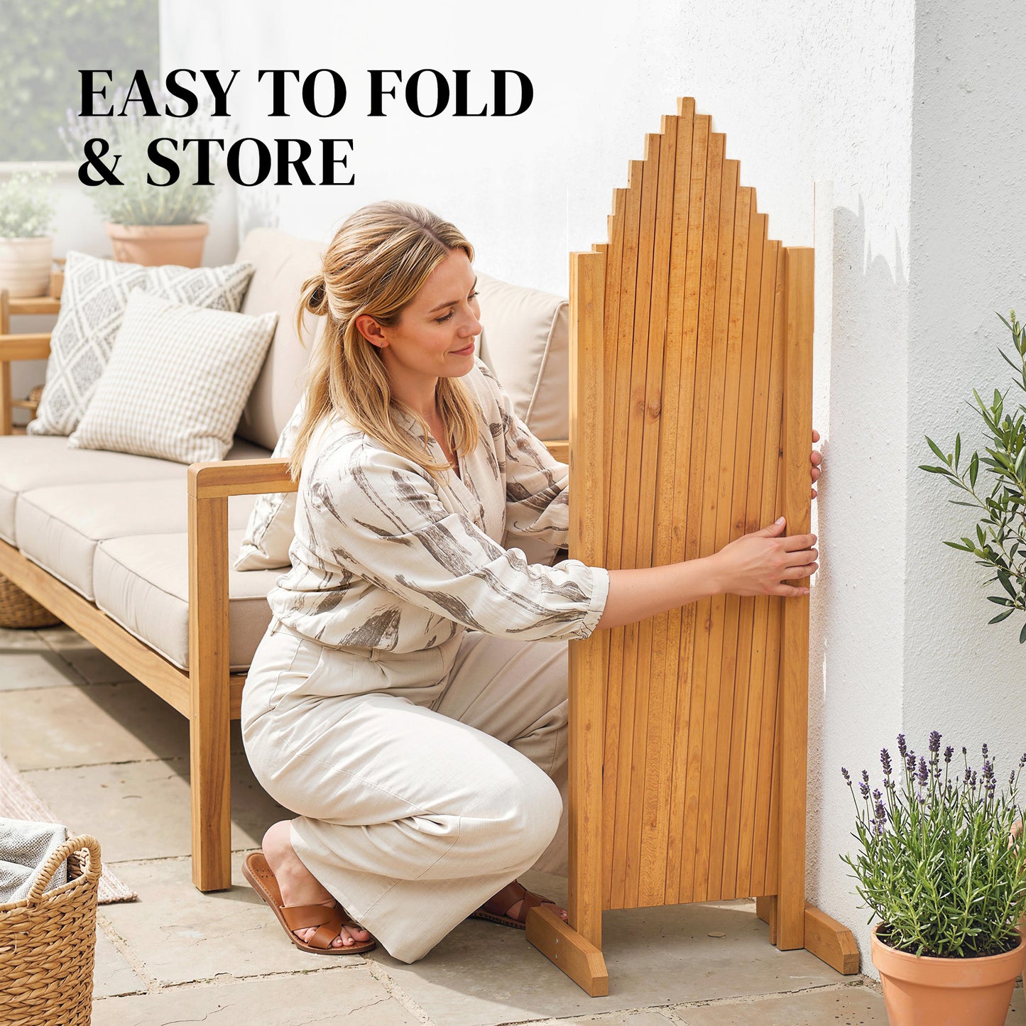 Outsunny 2 Pack Expanding Fence Panels Freestanding Wooden Garden Fence With Stable Feet 180 x 30 x 103 cm Brown