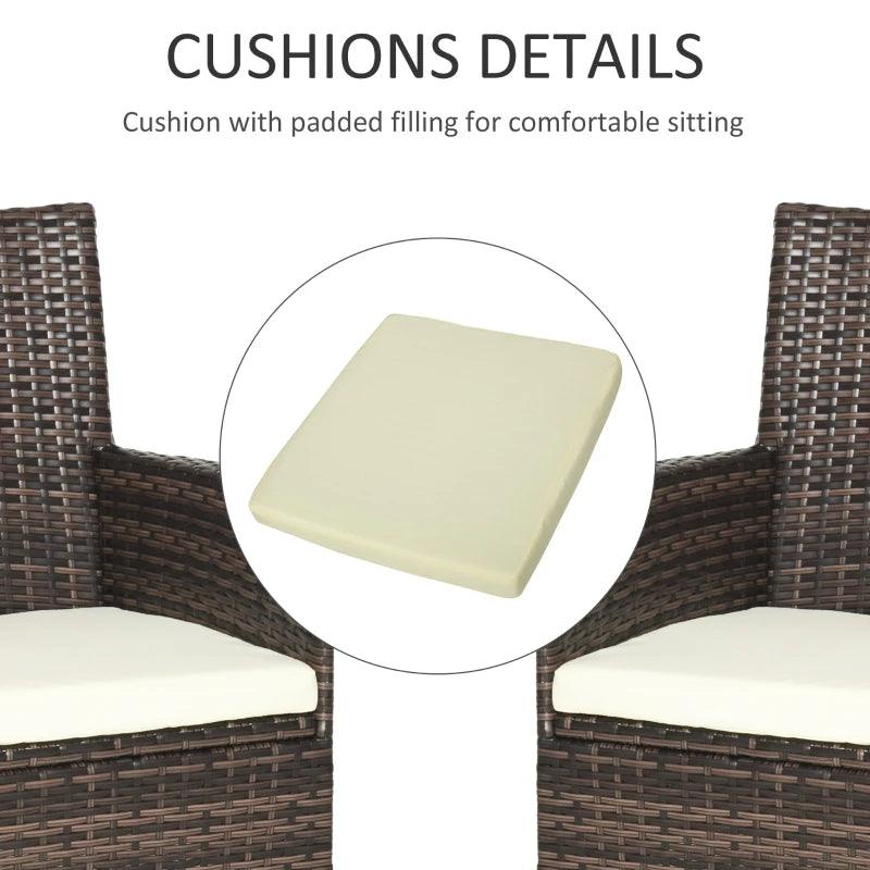 Outsunny 4-Piece Rattan Chair Set - Patio Sofa Chairs Set with Cushions, Outdoor Rattan Furniture for Comfortable and Stylish Outdoor Living - ALL4U RETAILER LTD