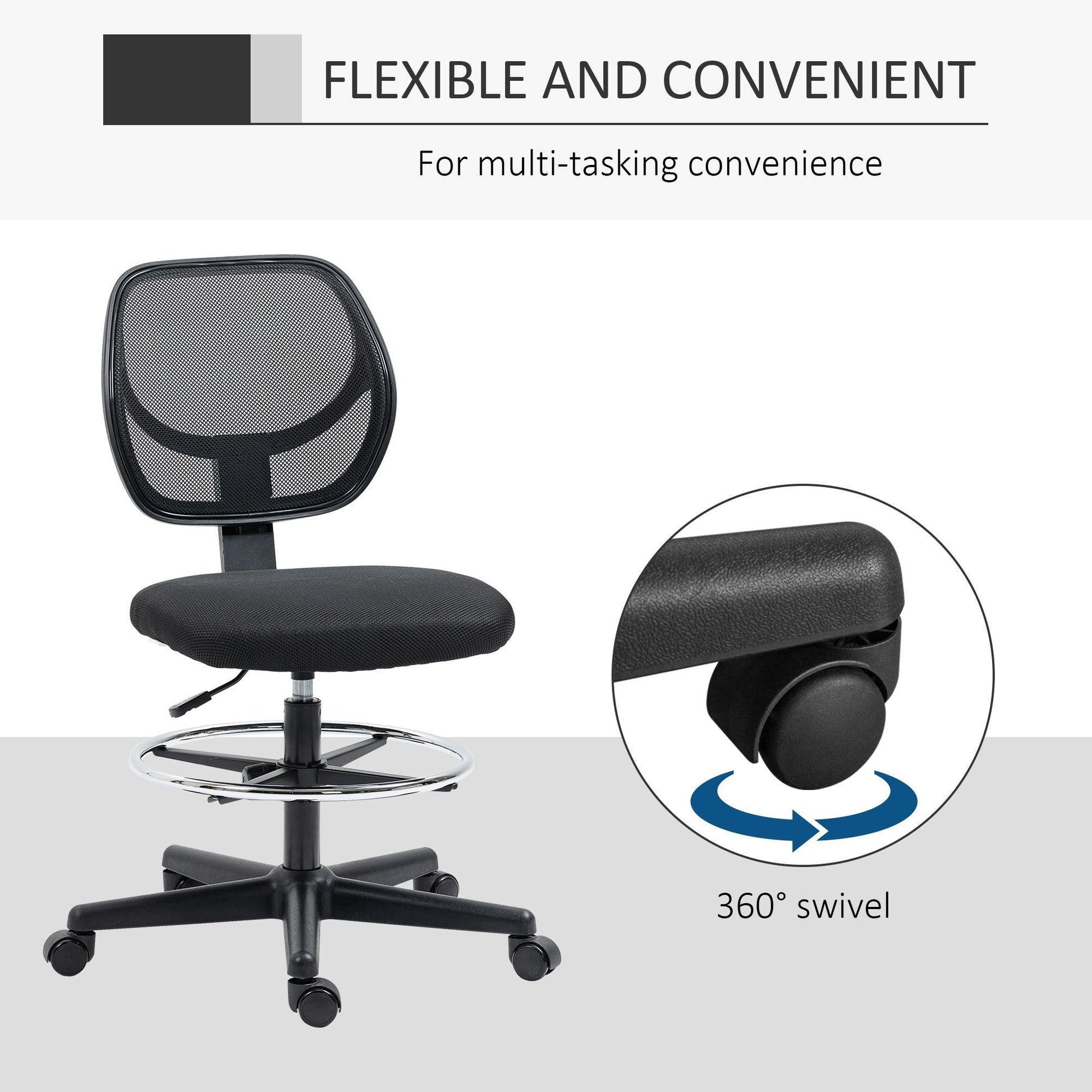 Vinsetto ErgoMesh Standing Desk Chair: Adjustable & Comfy - ALL4U RETAILER LTD