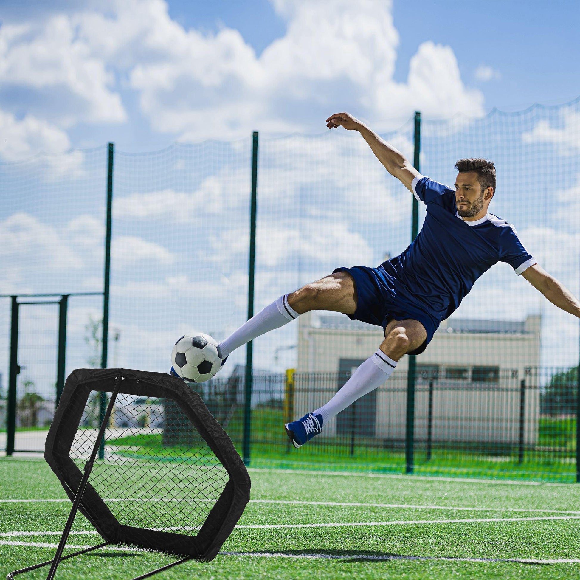 SPORTNOW Football Rebounder Net: Adjustable, Foldable Goal - ALL4U RETAILER LTD