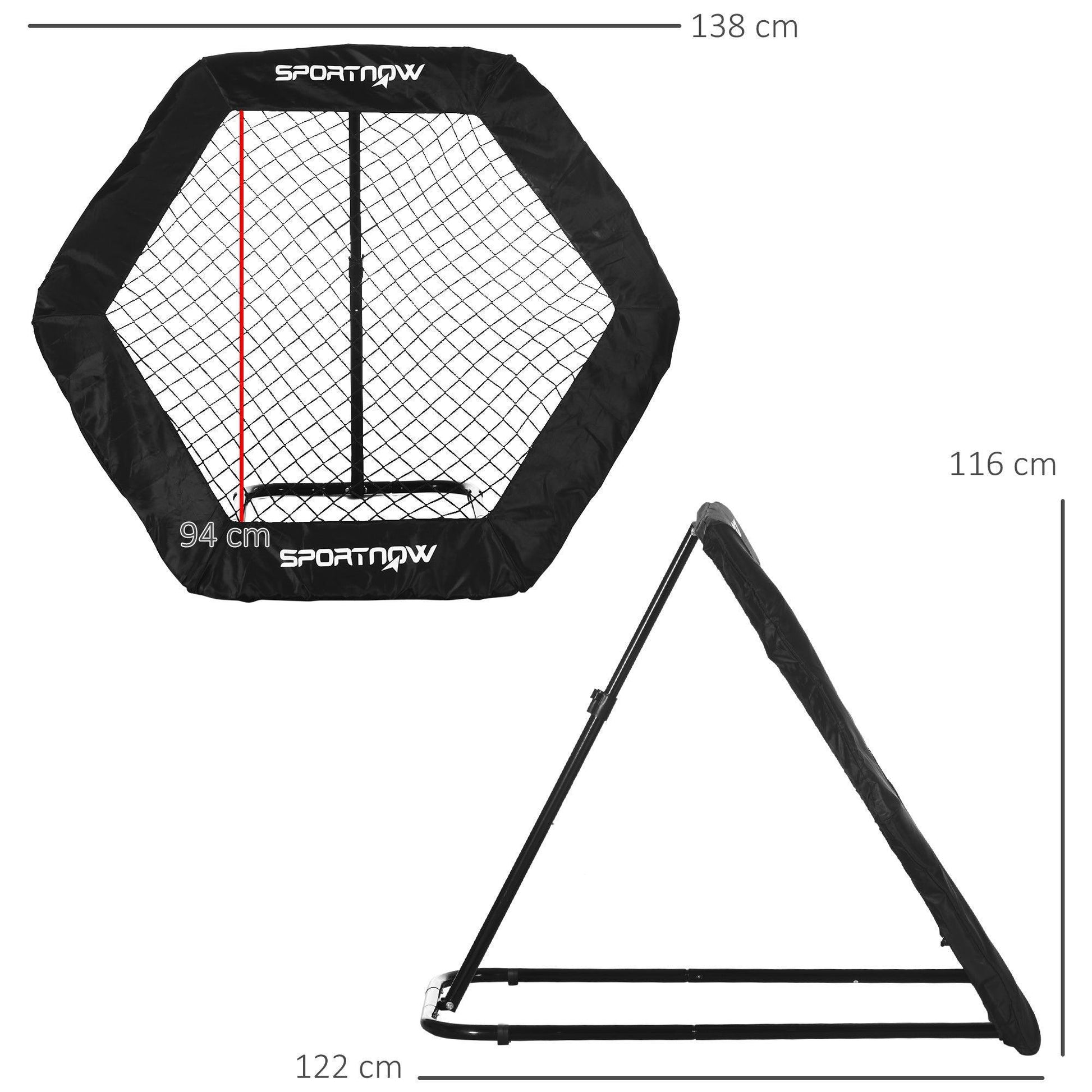 SPORTNOW Football Rebounder Net: Adjustable, Foldable Goal - ALL4U RETAILER LTD