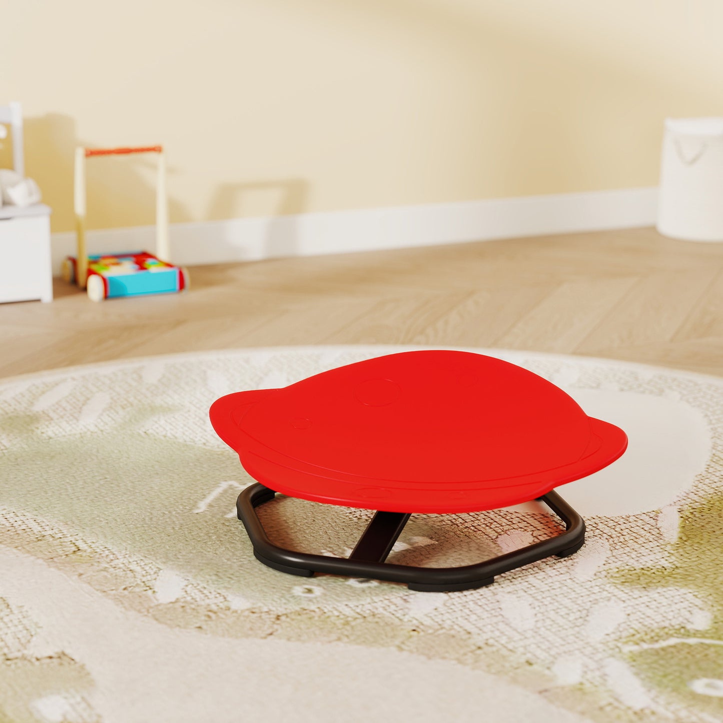 Aiyaplay Planet Shaped Kids Swivel Chair for Sensory Spinning Balance and Coordination Training Red