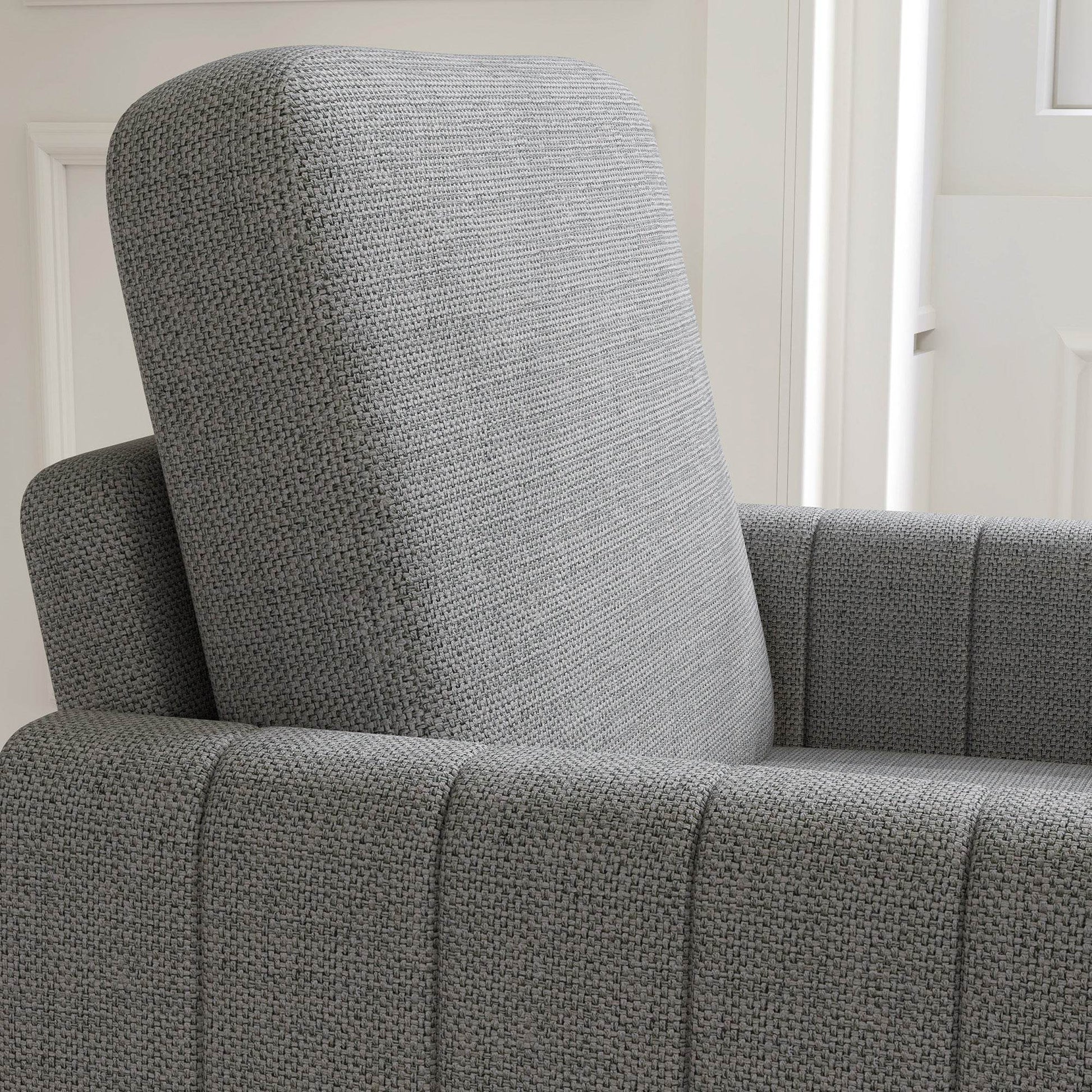 Contemporary Light Grey Linen-Style Armchair by HOMCOM - ALL4U RETAILER LTD
