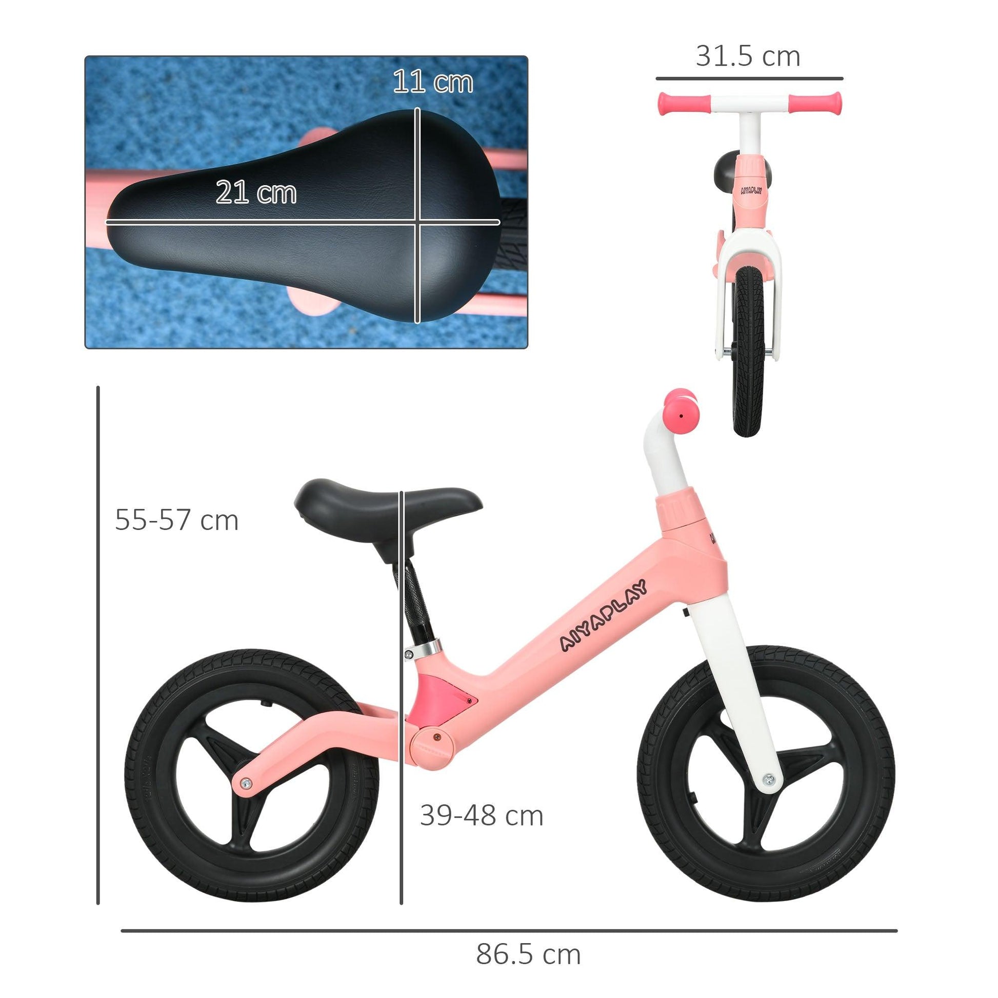 AIYAPLAY Balance Bike Toddler - Pink - ALL4U RETAILER LTD