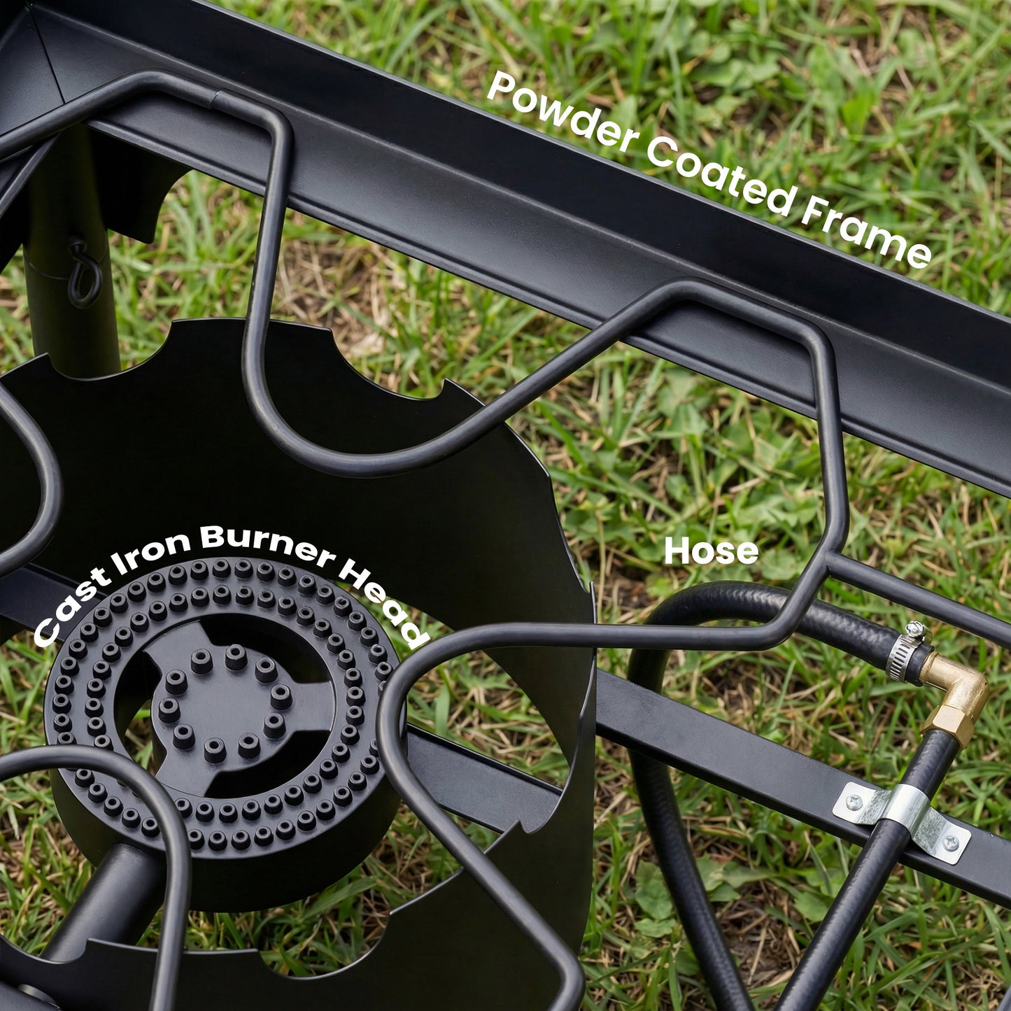 Outsunny Double Burner Camping Stove 150,000 BTU High Pressure Gas Stove With Detachable Legs Black