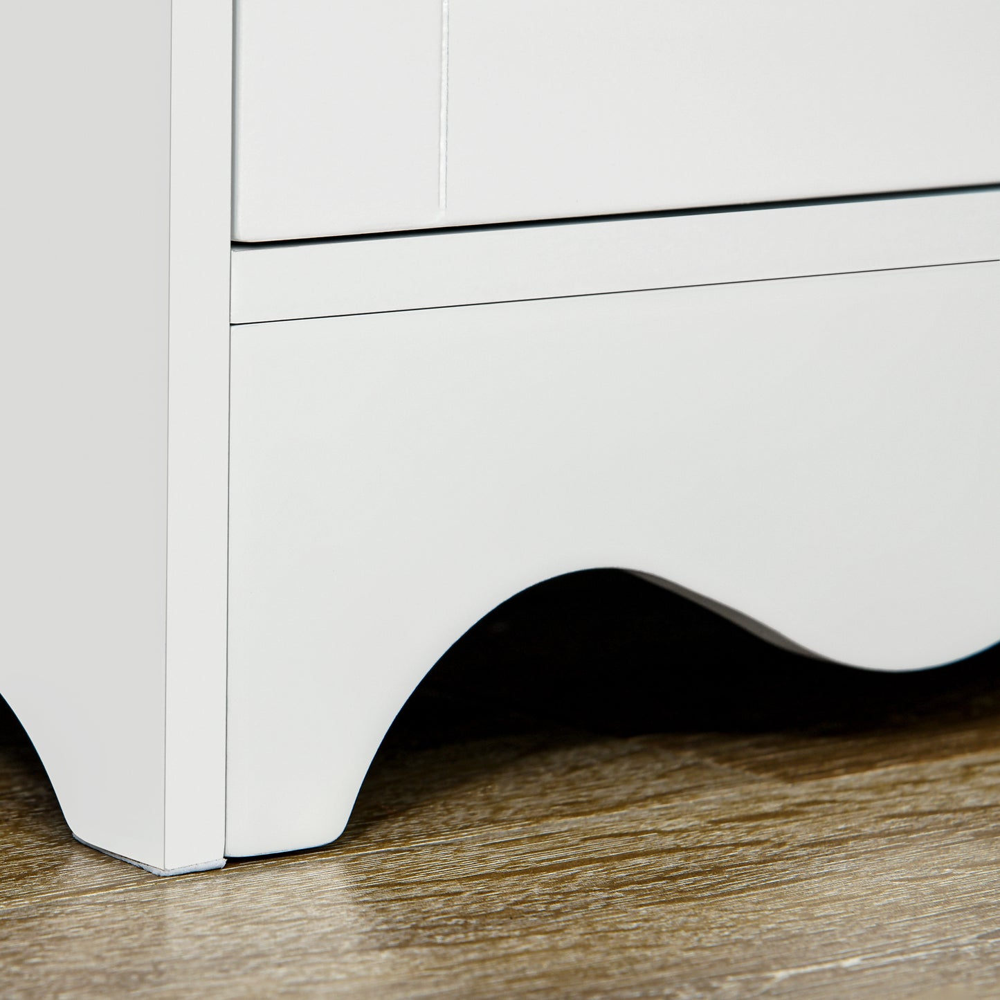 HOMCOM Freestanding Four Door Kitchen Cupboard Storage Cabinet With Six Internal Shelves 183cm White Wood Effect