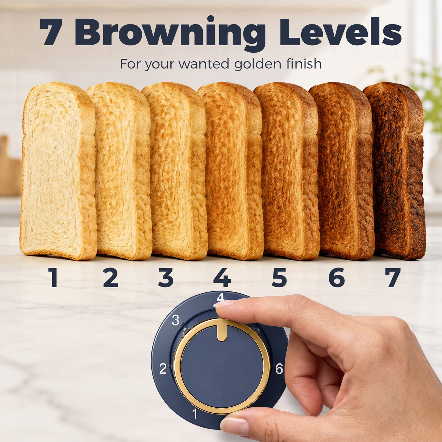 Homcom 4 Slice Toaster With High Lift And 7 Browning Levels