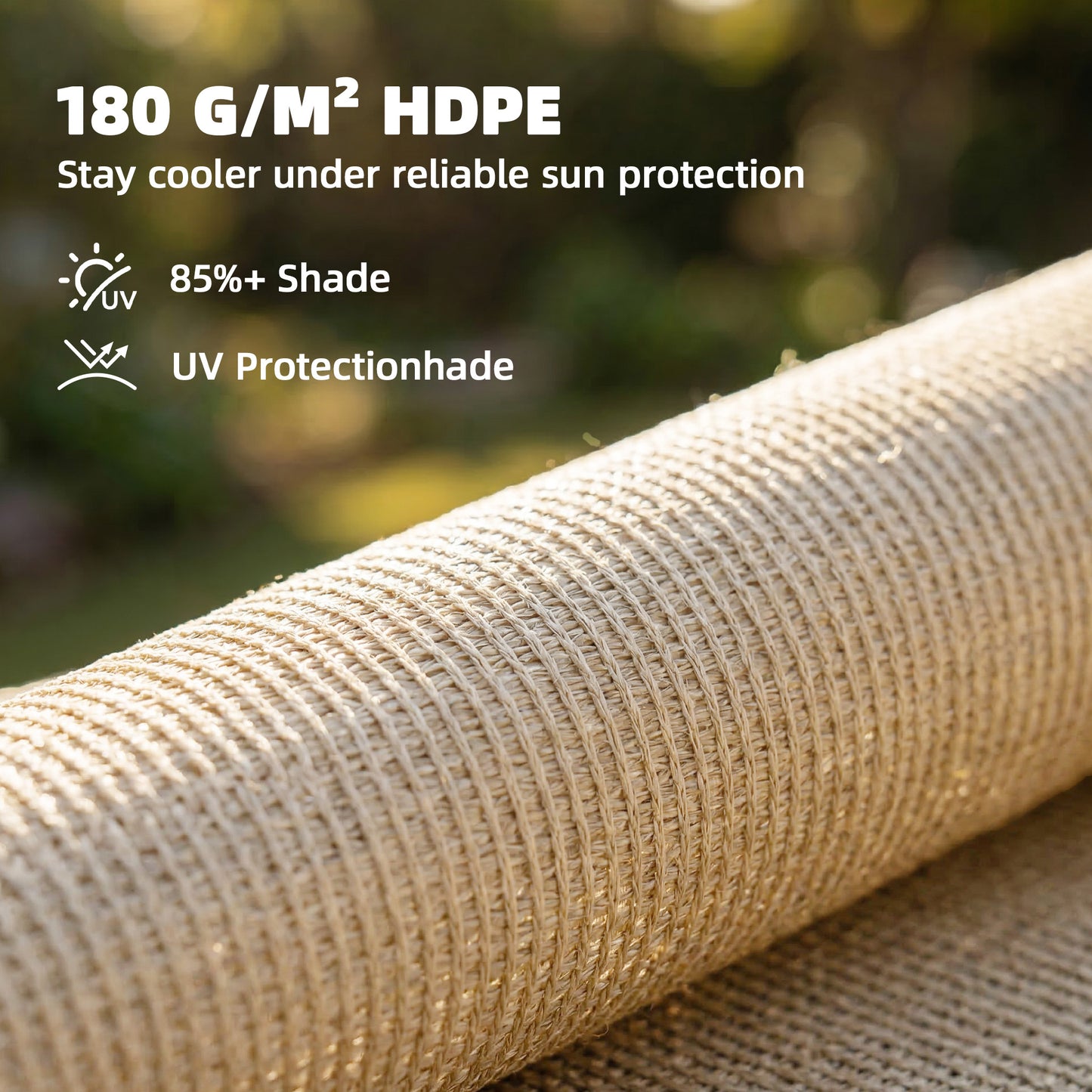 Outsunny Shade Sail UV Protection Canopy for Patio and Garden 3 by 3.6 m Beige with Stainless Steel Eyelets