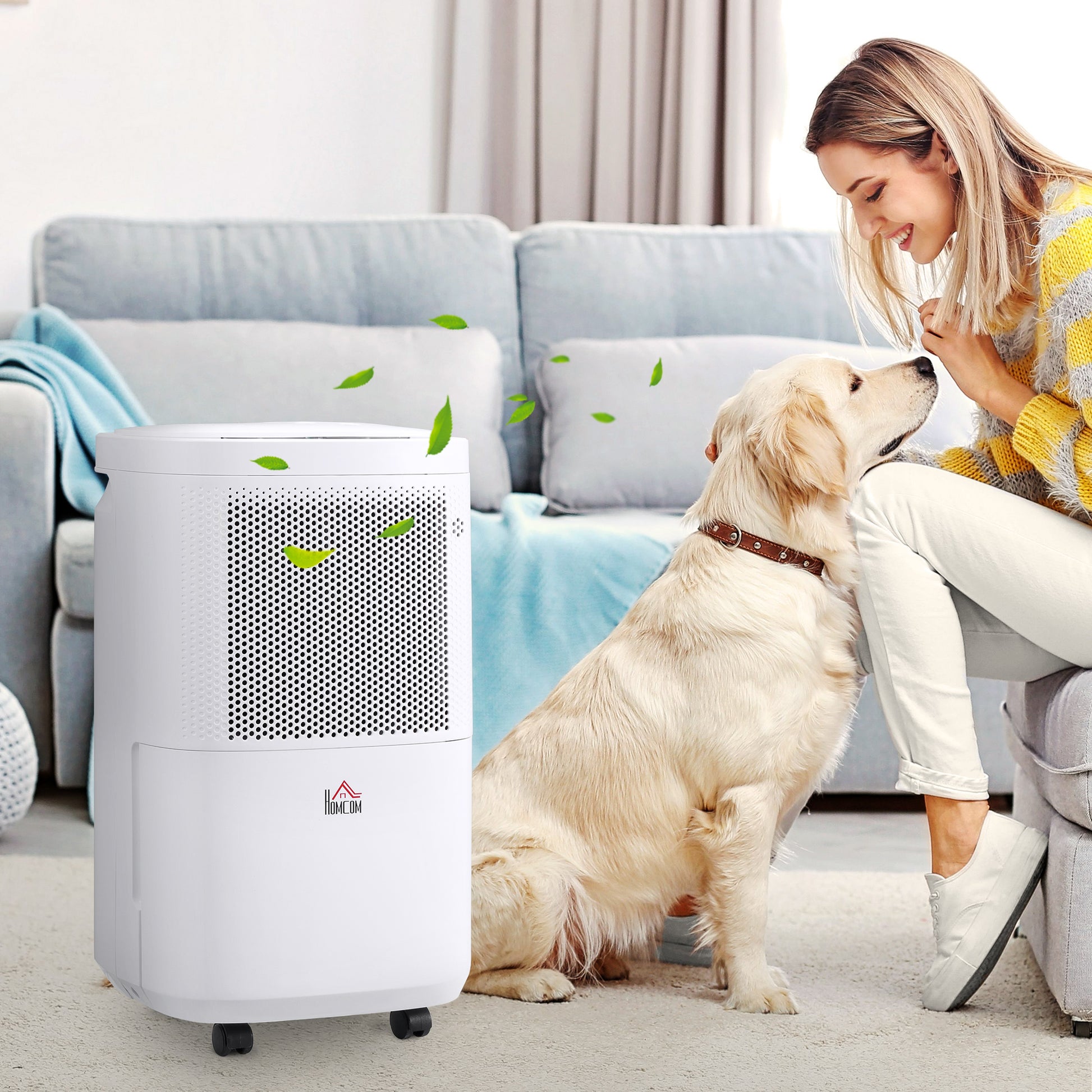 HOMCOM Smart 10L/Day Quiet Dehumidifier with WiFi Control for Home and Laundry Spaces - ALL4U RETAILER LTD