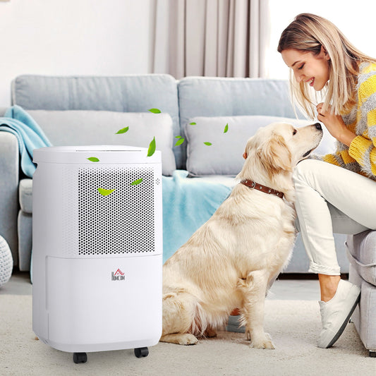 HOMCOM Smart 10L/Day Quiet Dehumidifier with WiFi Control for Home and Laundry Spaces - ALL4U RETAILER LTD