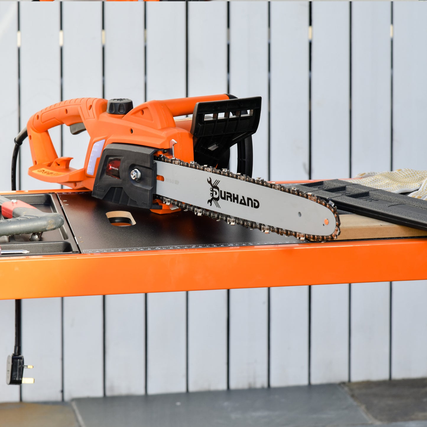 Durhand 2000W Electric Chainsaw 16 Inch Aluminium Blade Corded With Auto Lubrication And 13 Mps Chain Speed