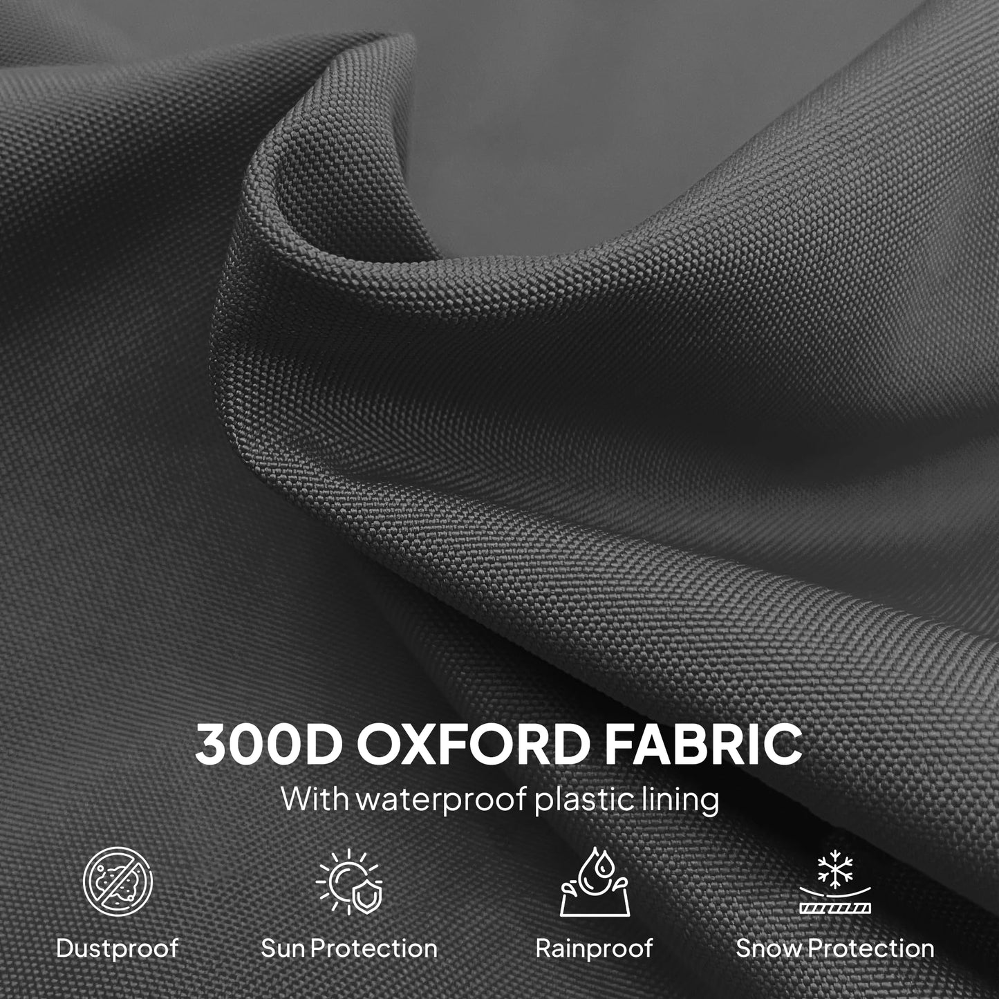 Outsunny Cantilever Umbrella Cover 2 To 4m 300D Oxford Shield With Zipper For Outdoor Garden Patio Black