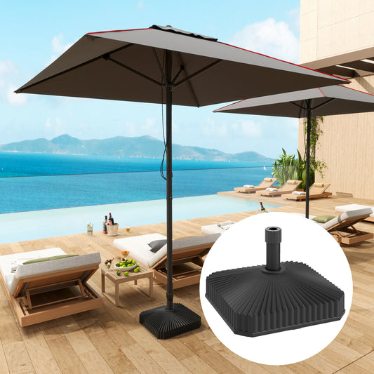 Outsunny Patio Umbrella Stand Heavy Duty Outdoor Parasol Base Sand Water Filled Black