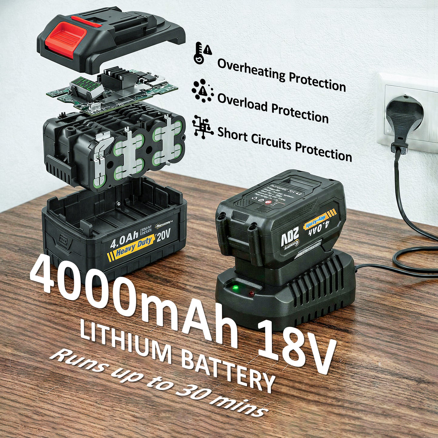 Outsunny Cordless Leaf Blower 18V With 4000mAh Battery Charger Handheld Garden Blower With 6 Speed Levels