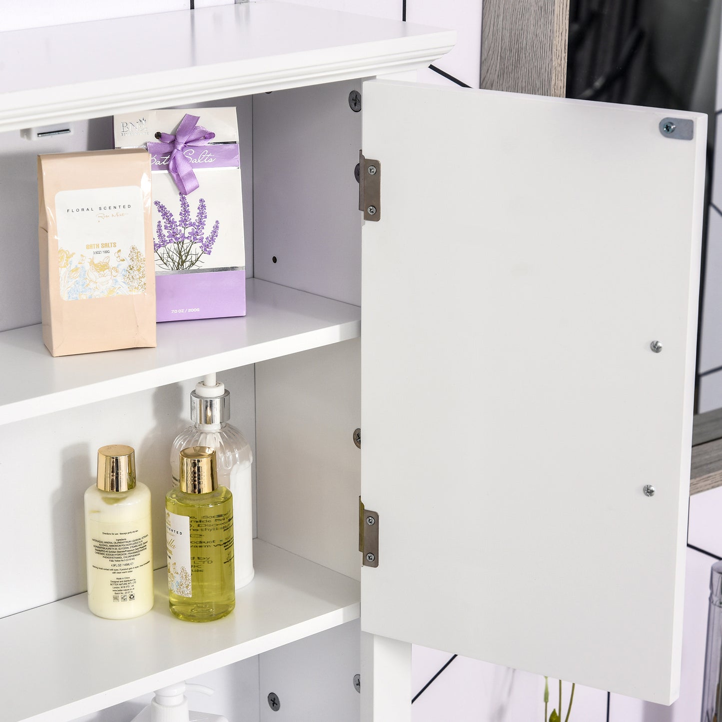 HOMCOM White Bathroom Wall Cabinet With 2 Doors And Adjustable Shelf Medicine Cabinet Kitchen Cupboard
