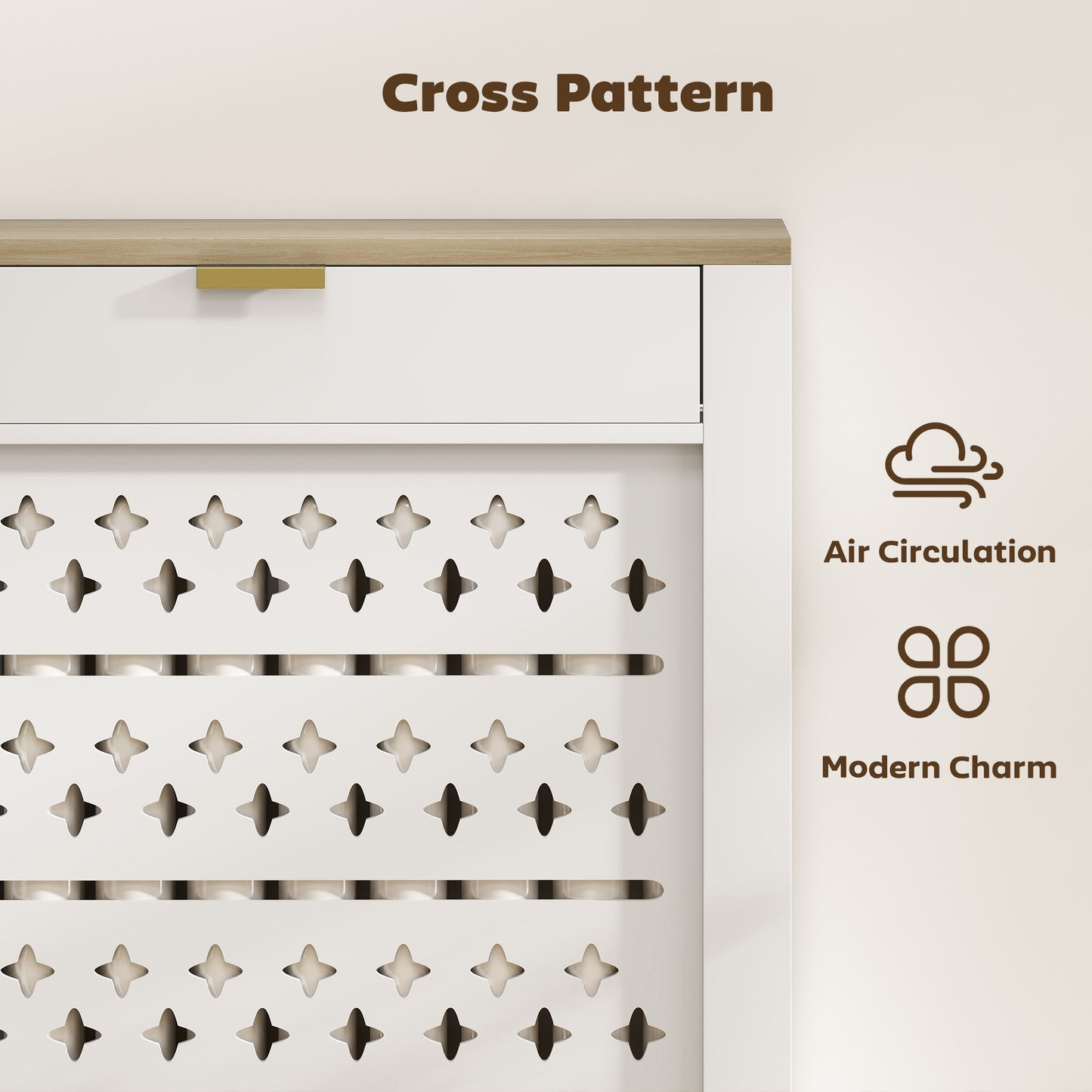 HOMCOM 78 By 19 Cm Minimal Radiator Cover With Drawer White Wood Effect MDF And Particle Board