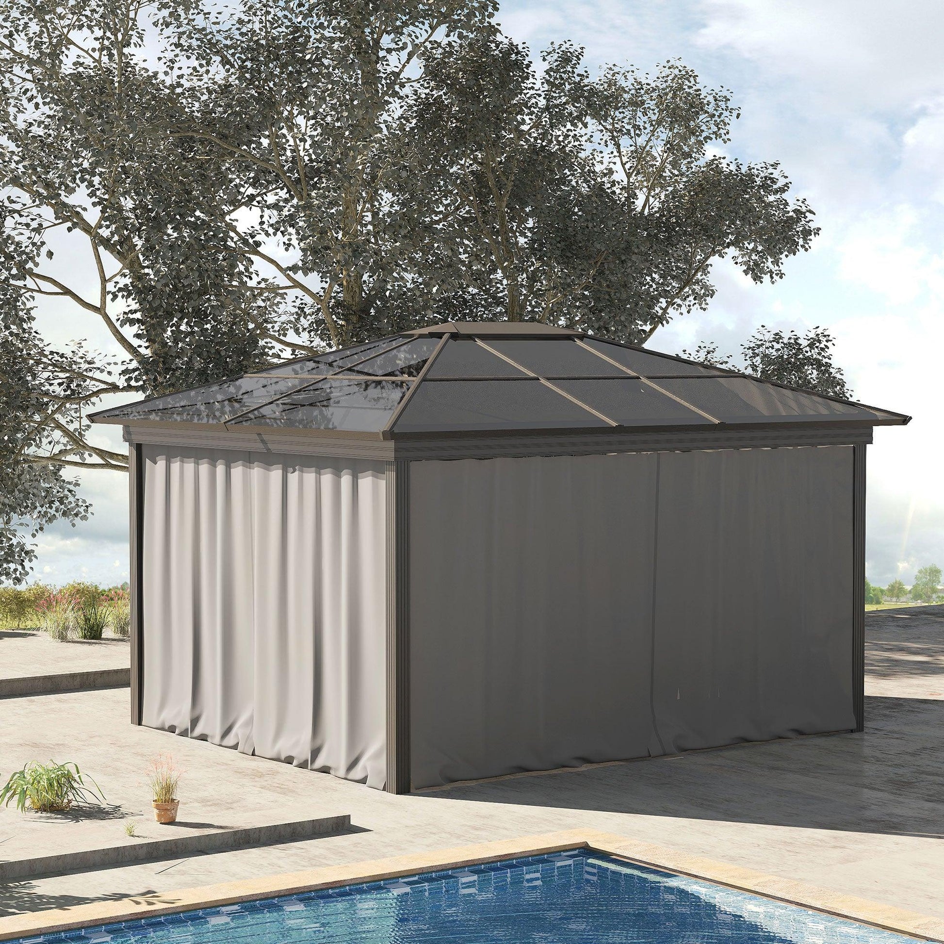 Outsunny 3x3m Gazebo Sidewall Set for Pergolas & Cabanas, Light Grey - ALL4U RETAILER LTD