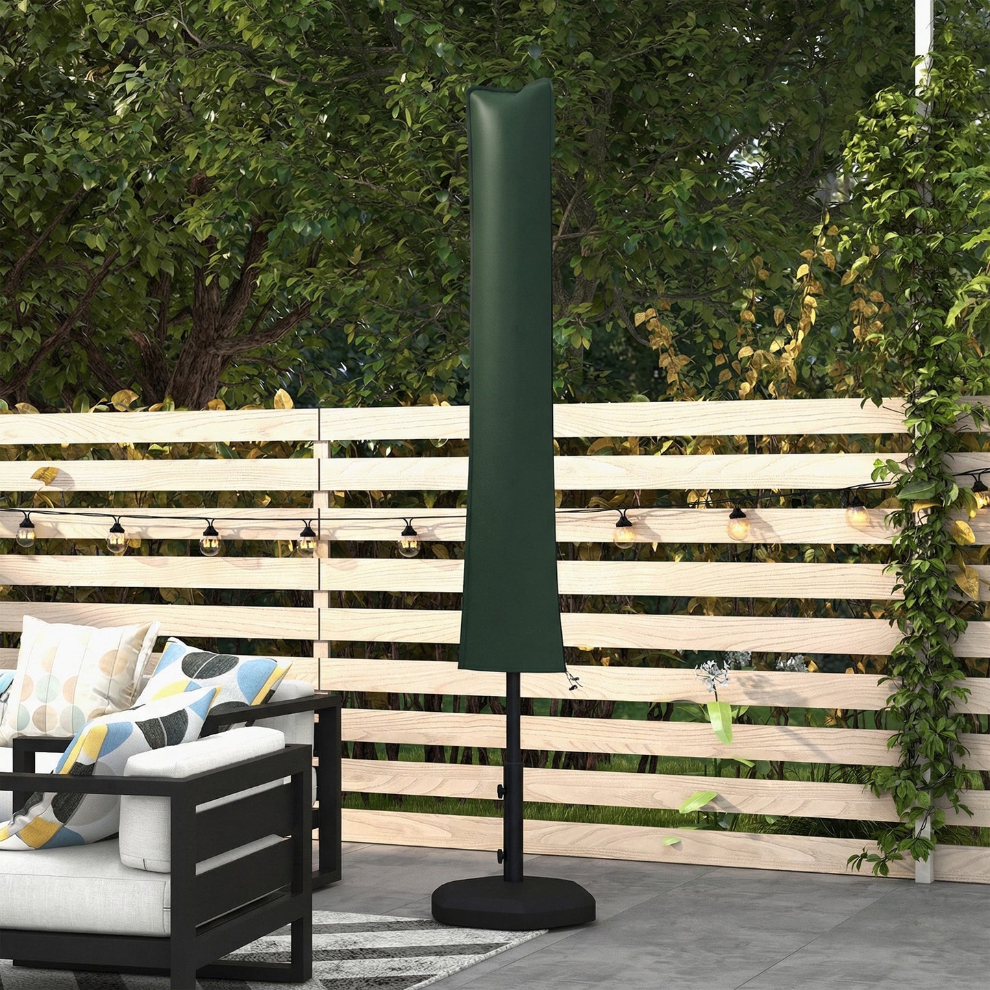 Outsunny Parasol Cover for Cantilever Umbrella 2 to 3.5 m Parasols with Zipper Green Banana Umbrella Protector