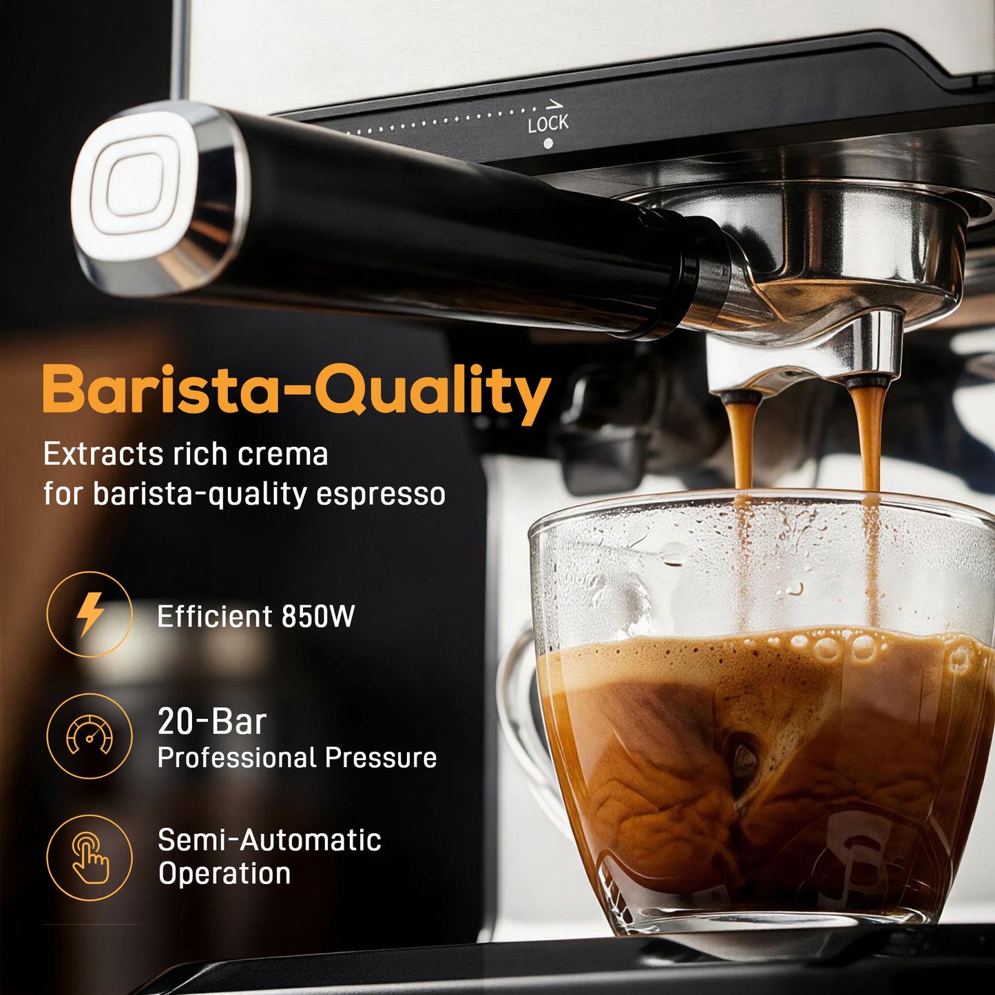 HOMCOM 20-Bar Espresso Machine With Frother Wand And Led Touch Controls