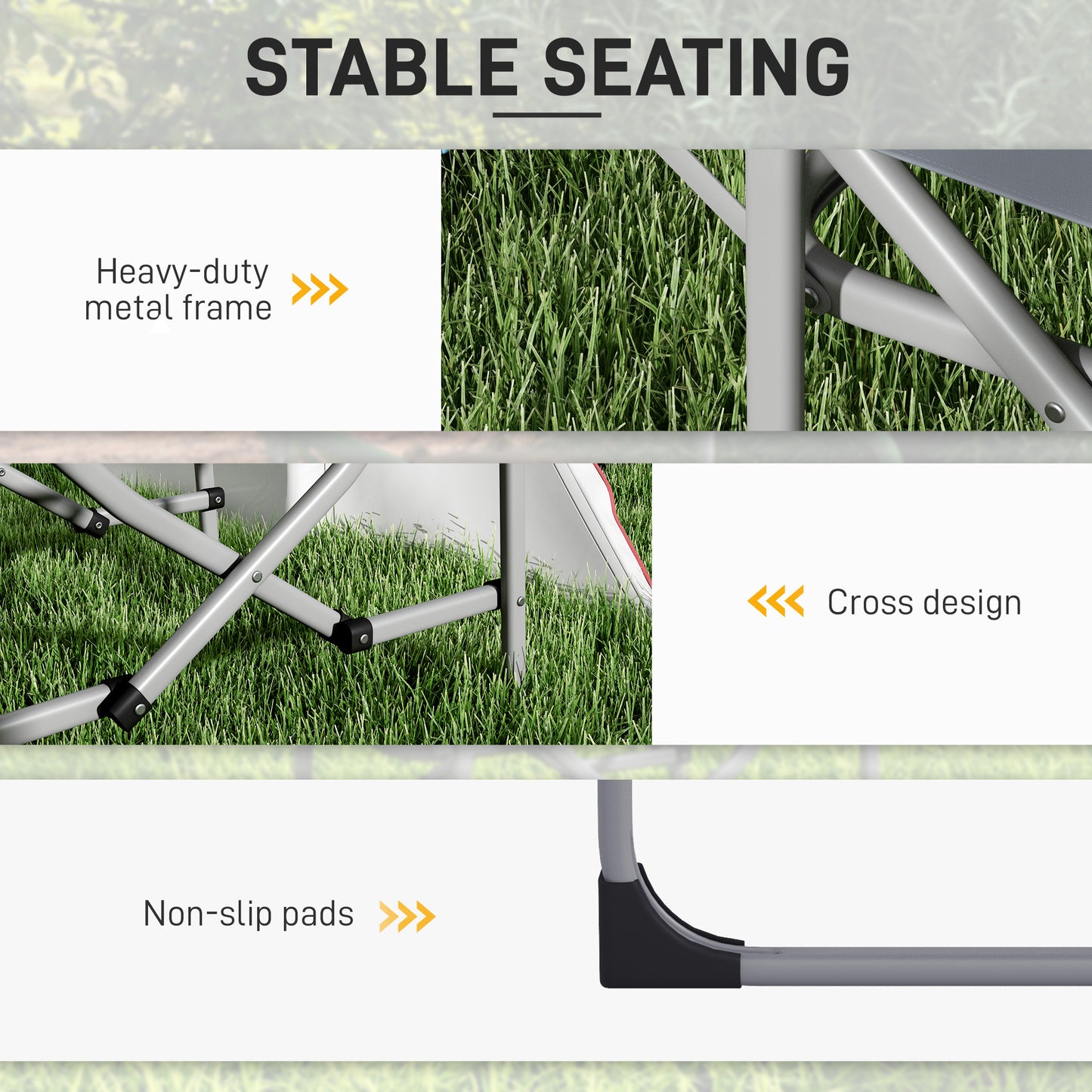 Outsunny Compact Grey Folding Camping Chair with Side Table and Cupholder - ALL4U RETAILER LTD