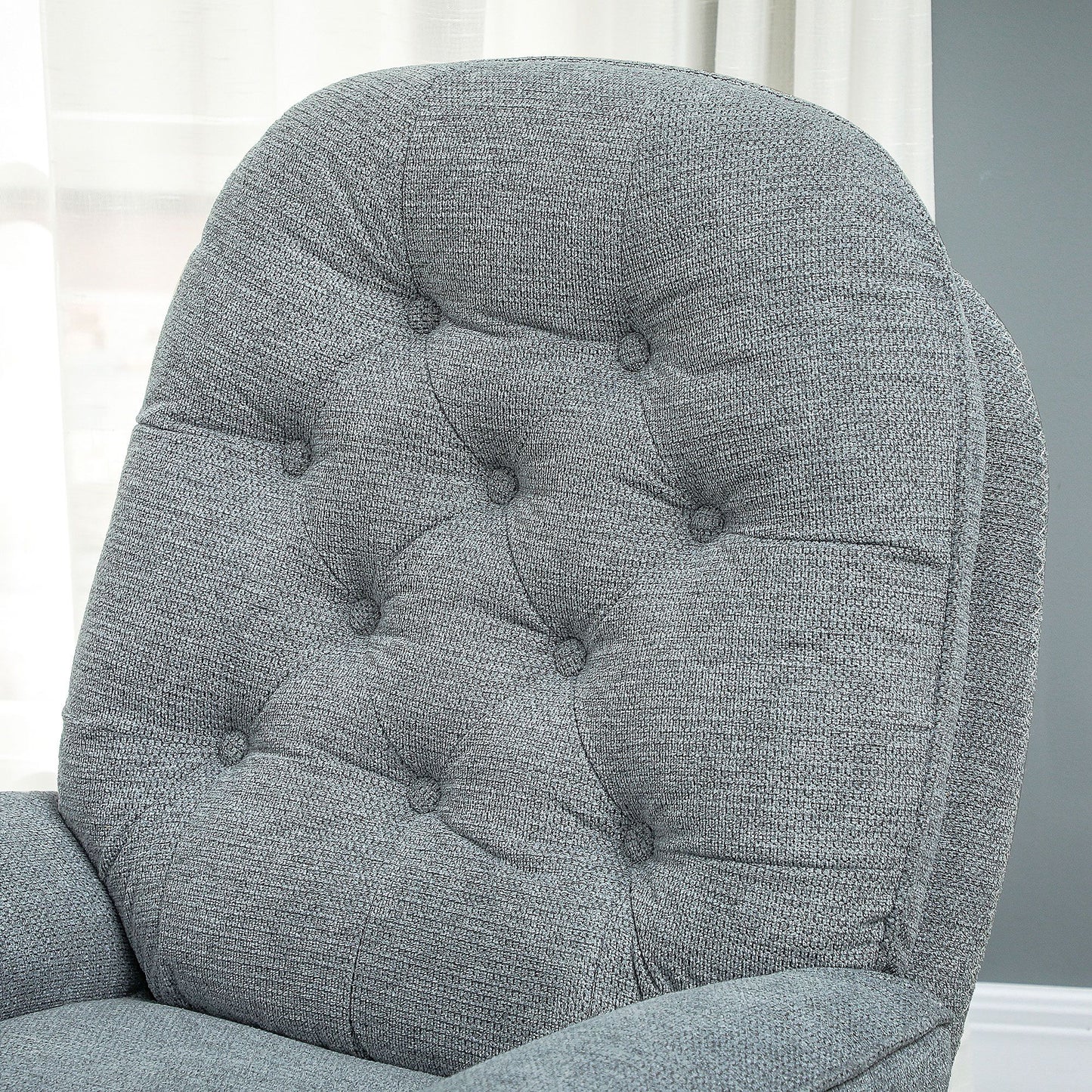 HOMCOM Grey Chenille 360° Swivel Armchair with Padded Seat and Modern Design for Living Room, Bedroom, and Office - ALL4U RETAILER LTD