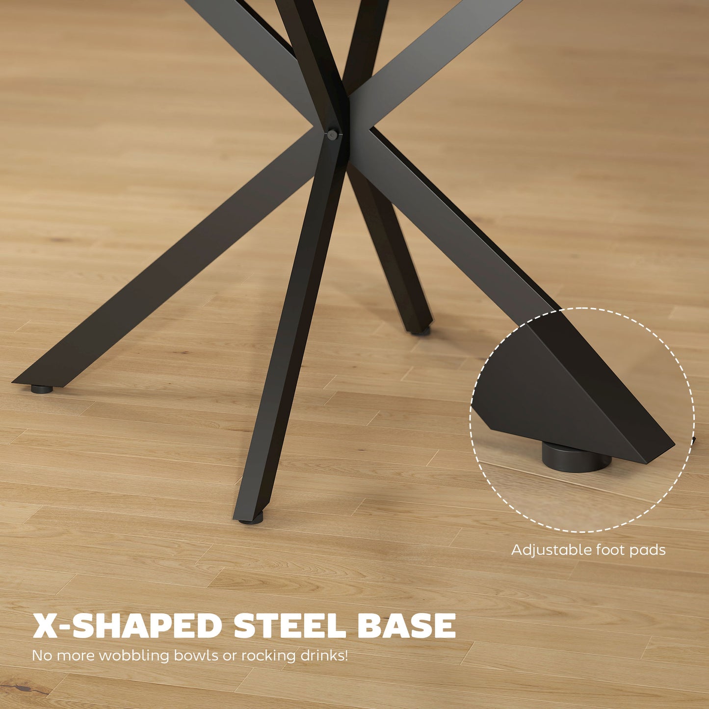 HOMCOM Extendable Dining Table For Four To Six People With Butterfly Leaf And X Shape Base Industrial Natural Wood