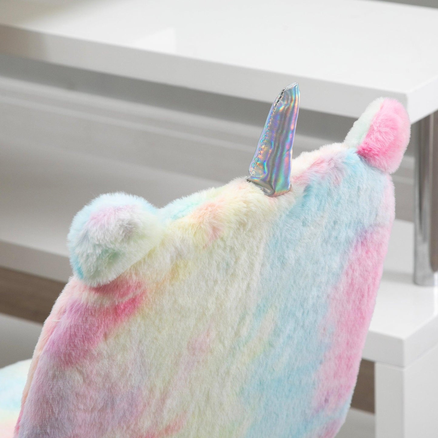 Vinsetto Fluffy Unicorn Chair, Swivel, Rainbow - Cute & Comfy - ALL4U RETAILER LTD