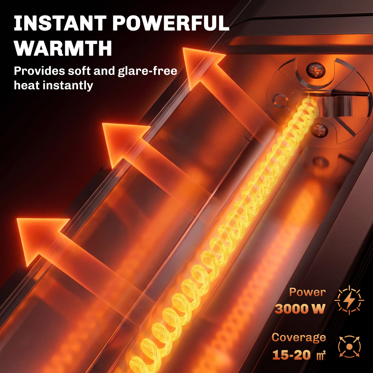 Outsunny 3000W Electric Wall Mounted Infrared Patio Heater With Remote Black