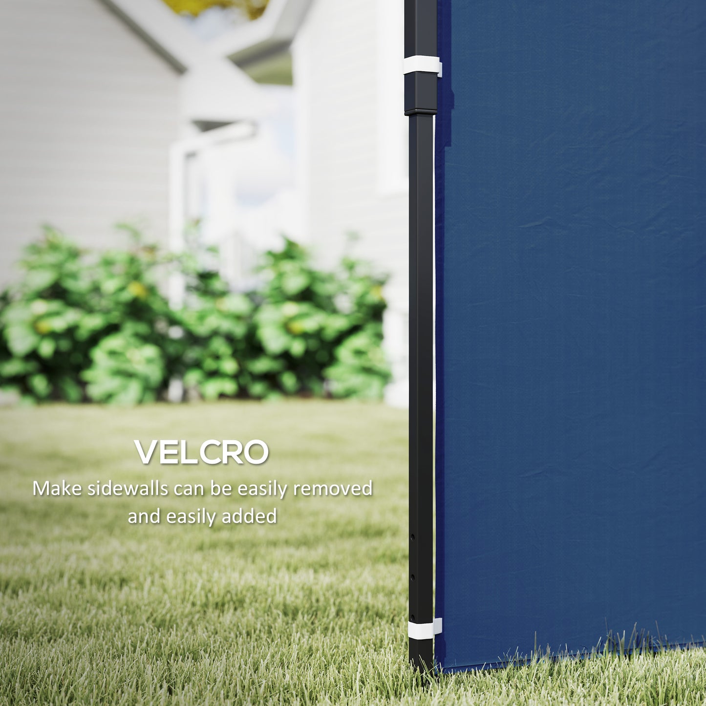 Outsunny Set of Two Replacement Walls for 3x3m and 3x6m Gazebo Canopies Blue with Window