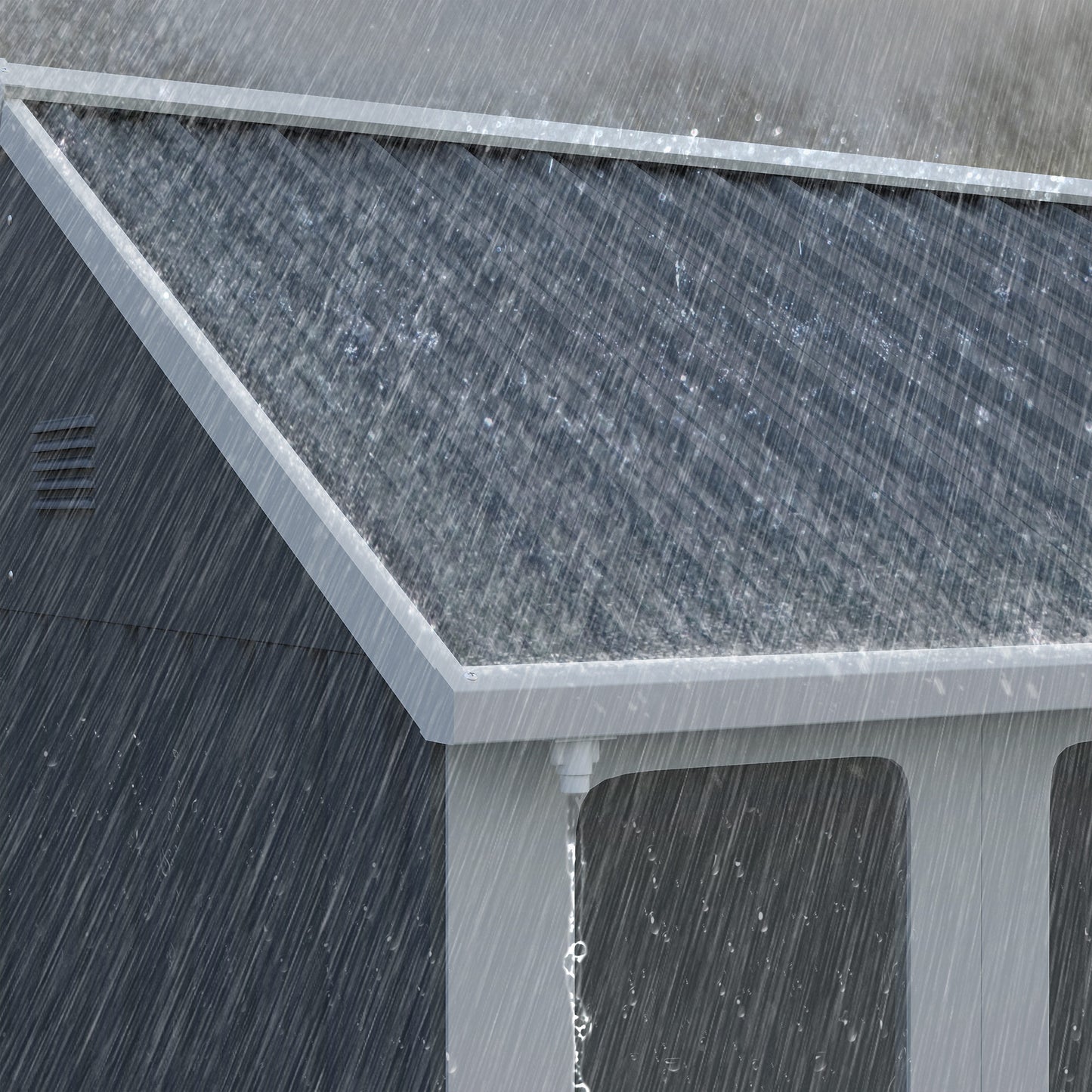 Outsunny 7 By 6ft Galvanised Garden Shed With Latch And Steel Frame Dark Grey Outdoor Storage