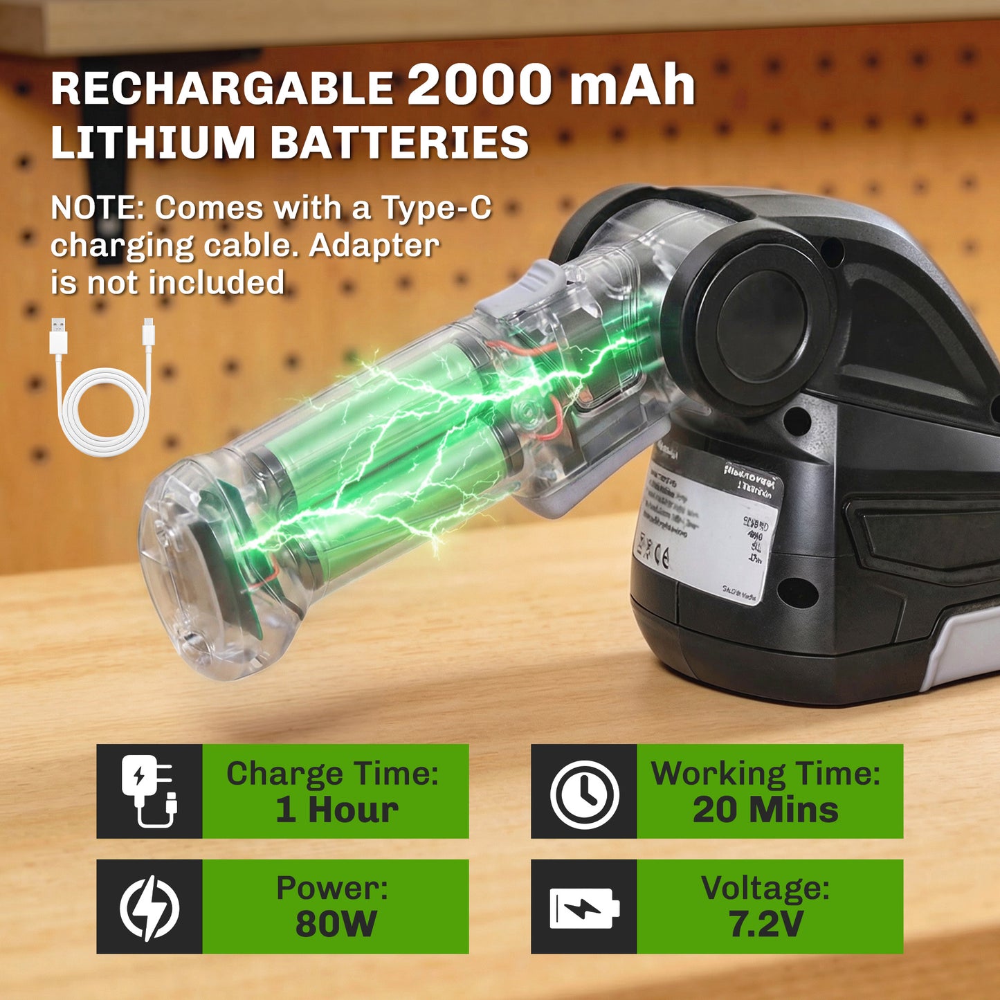 Outsunny 2 In 1 Cordless Hedge Trimmer And Grass Shear With Rechargeable 2000mAh Batteries And Two Changeable Blades