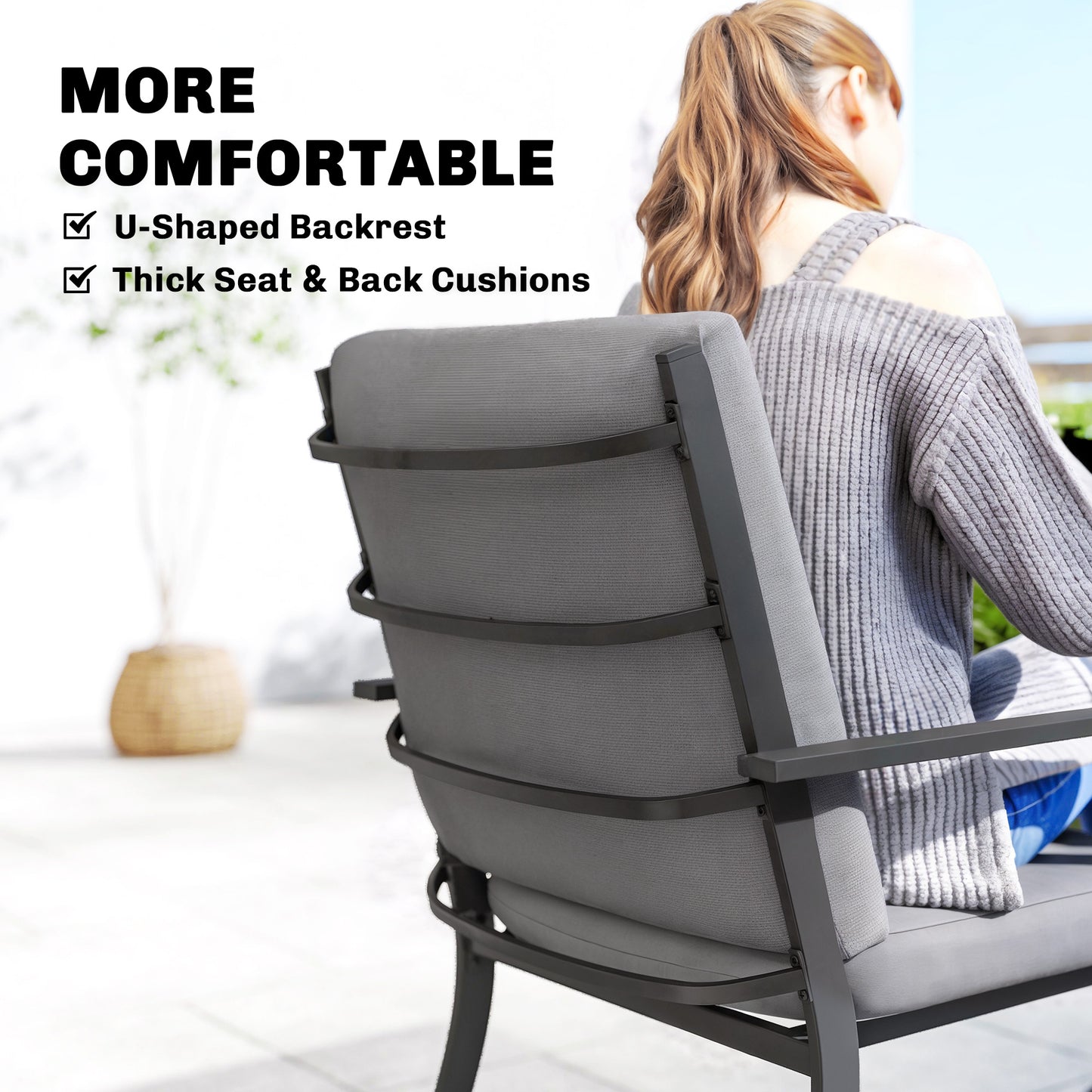 Outsunny 5 Piece Outdoor Dining Set With Cushions For 4 People Square Table And Stackable Chairs