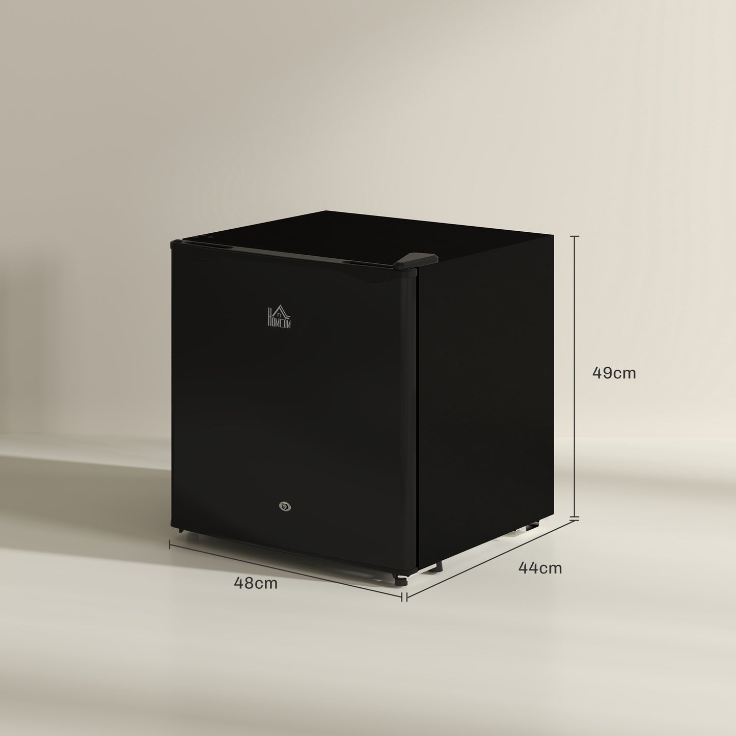 HOMCOM 46 Litre Lockable Countertop Fridge Black For Home Office Campervan With Two Keys